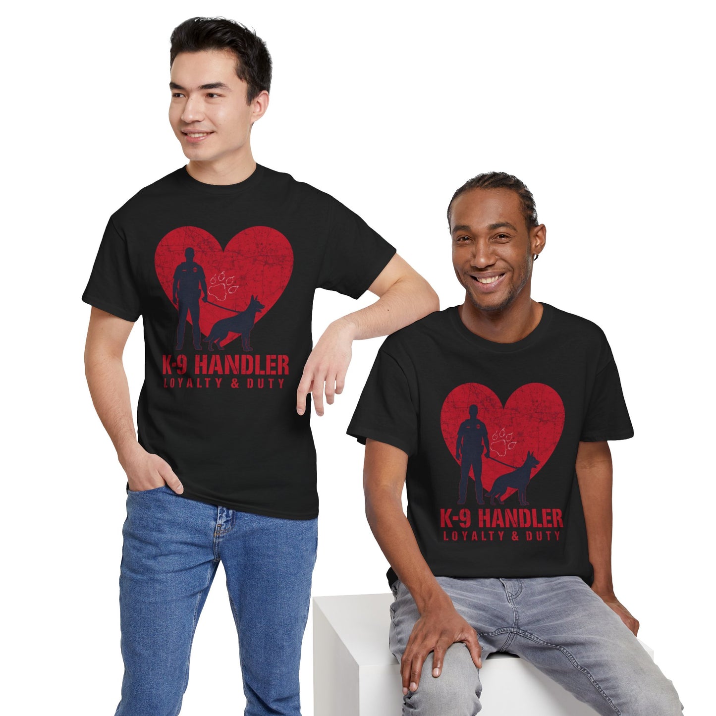 K-9 Handler Heavy Cotton Tee - Loyalty & Duty Shirt, Dog Lover Gift