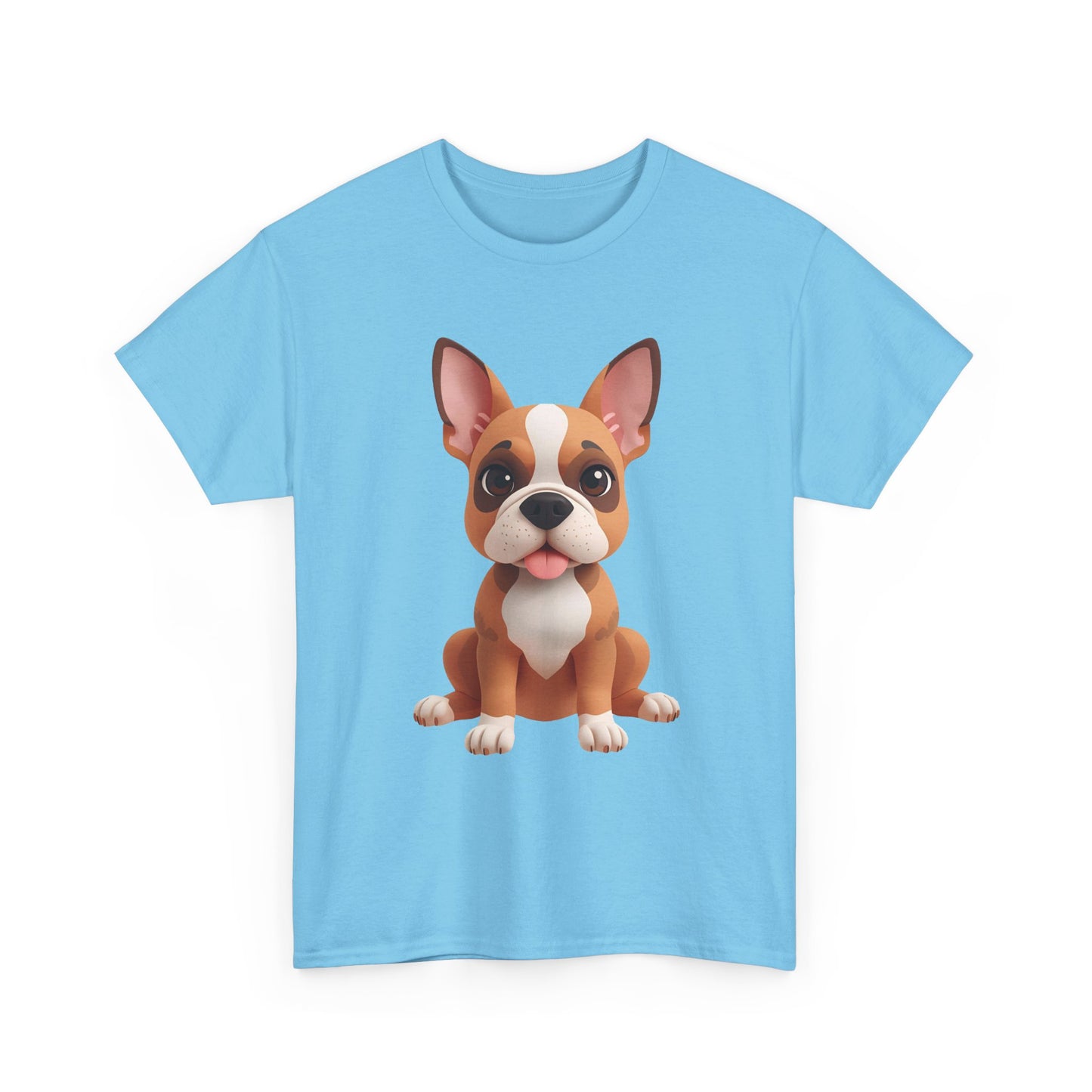Cute 3D French Bulldog T-Shirt Unisex Heavy Cotton Tee, Dog Lover Gift