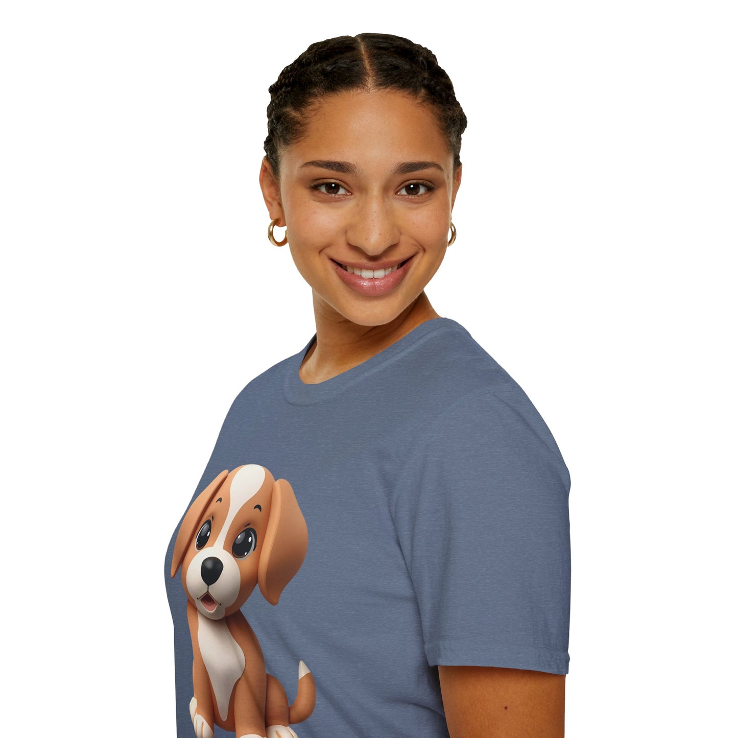 Adorable Puppy 3D Graphic T-Shirt for Dog Lovers, Cute Pet Shirt