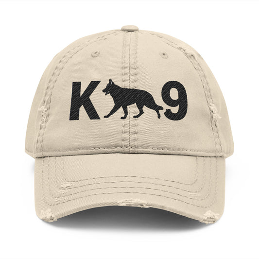 Embroidered K9 Distressed Dad Hat, Vintage Baseball Cap, Casual Summer Accessory