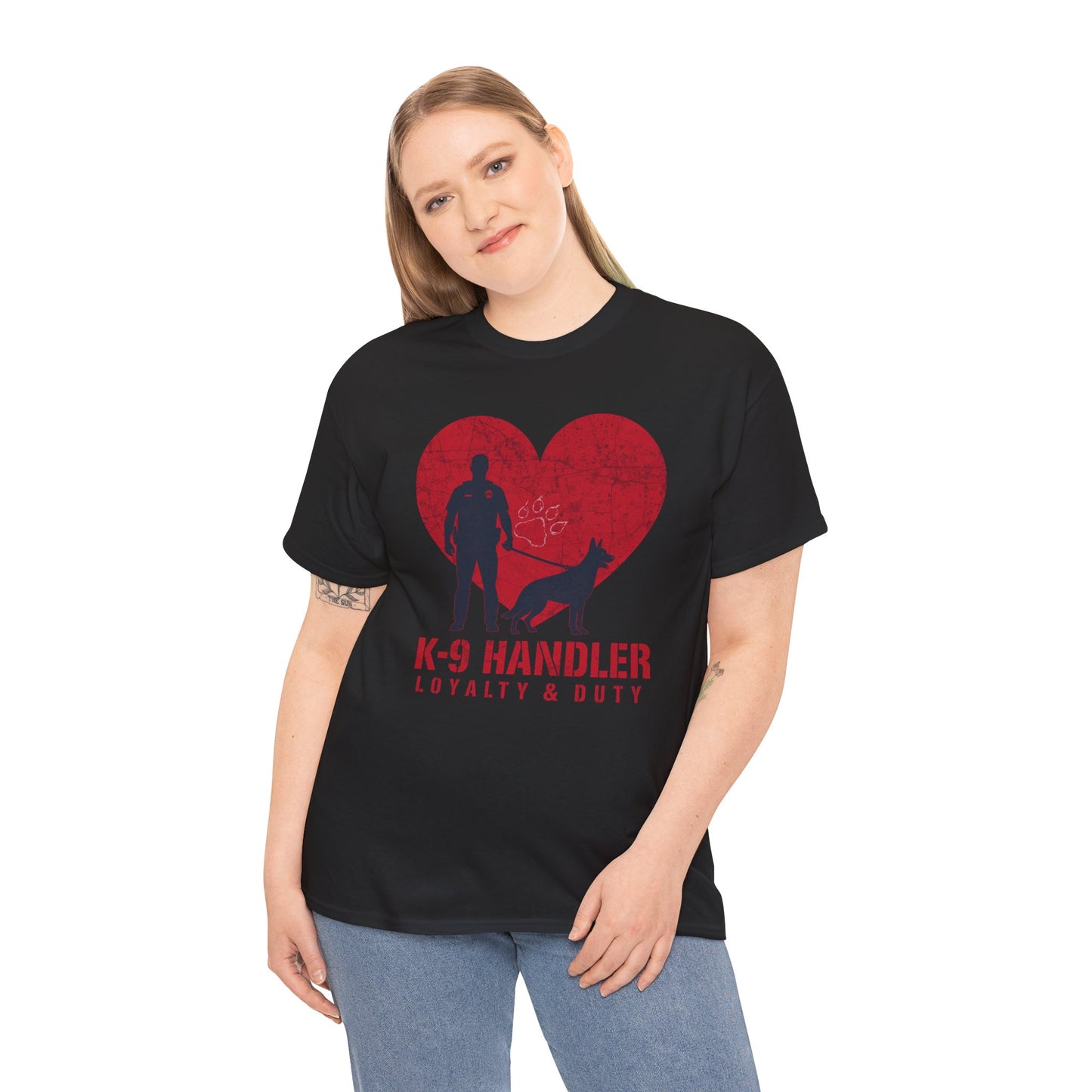 K-9 Handler Heavy Cotton Tee - Loyalty & Duty Shirt, Dog Lover Gift