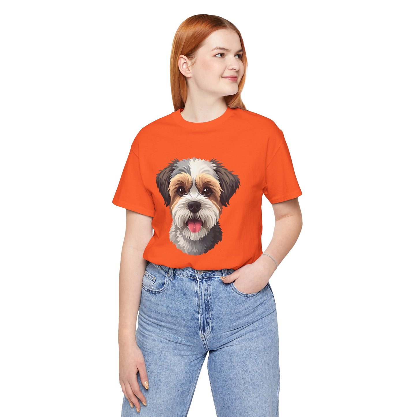 Unisex Dog Lover T-Shirt Featuring a 3D Design of Cute Fluffy Bichon Frise Mix | Gift for Dog Owners