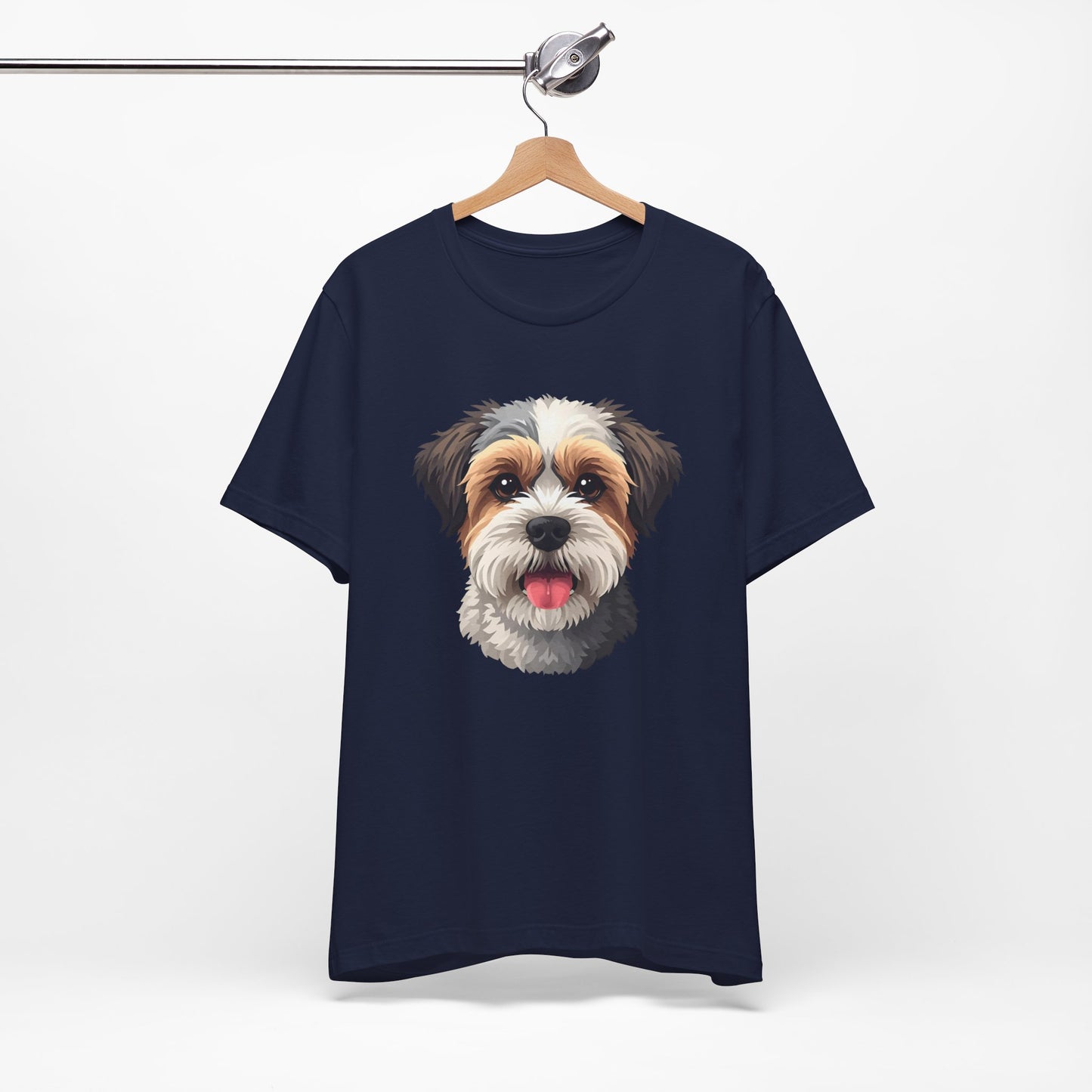 Unisex Dog Lover T-Shirt Featuring a 3D Design of Cute Fluffy Bichon Frise Mix | Gift for Dog Owners