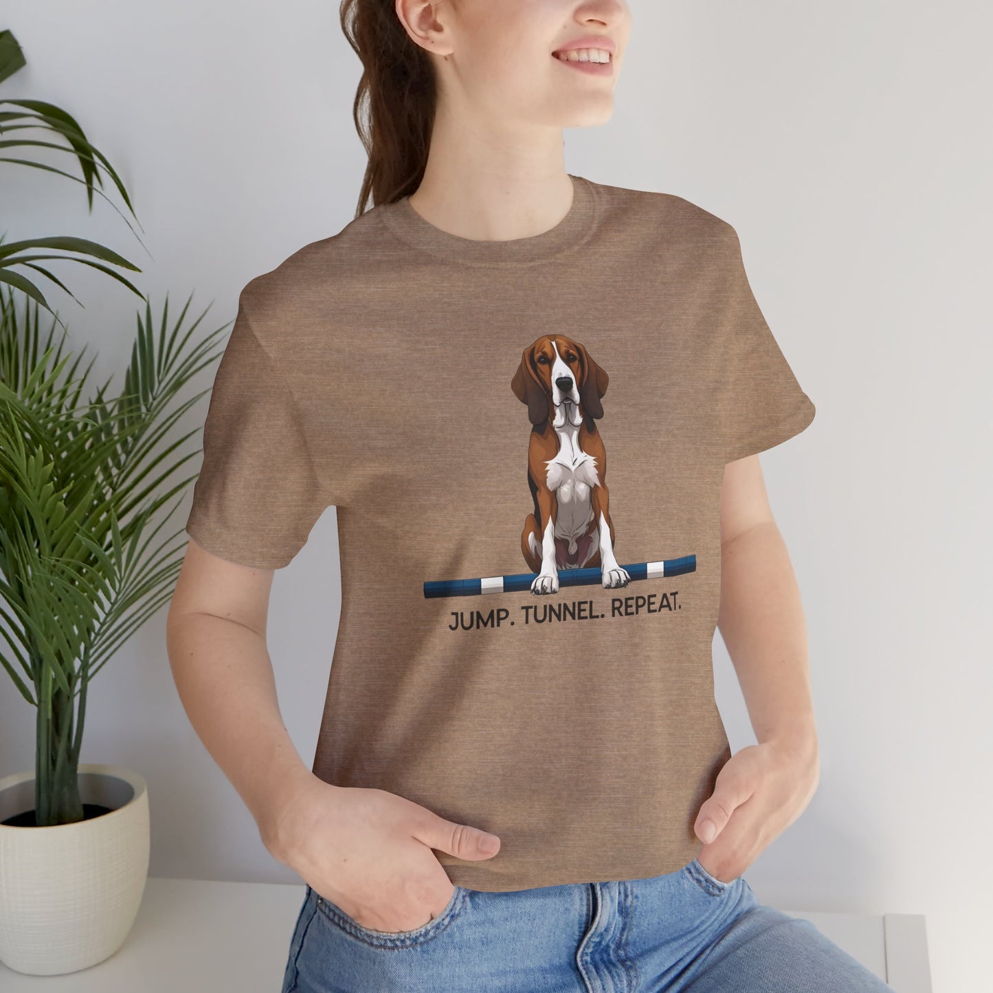 Dog Agility Tee, Fun Pet Lover Shirt, Jump Tunnel Repeat T-Shirt, Dog Enthusiast Apparel, Gift for Dog Owners