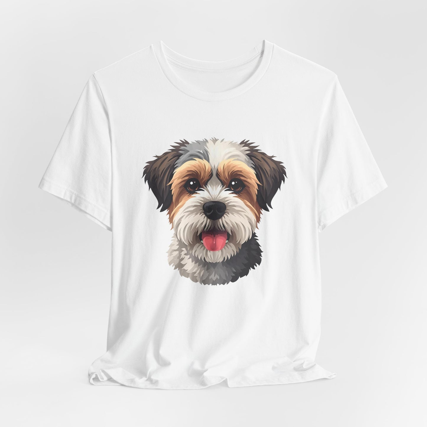 Unisex Dog Lover T-Shirt Featuring a 3D Design of Cute Fluffy Bichon Frise Mix | Gift for Dog Owners