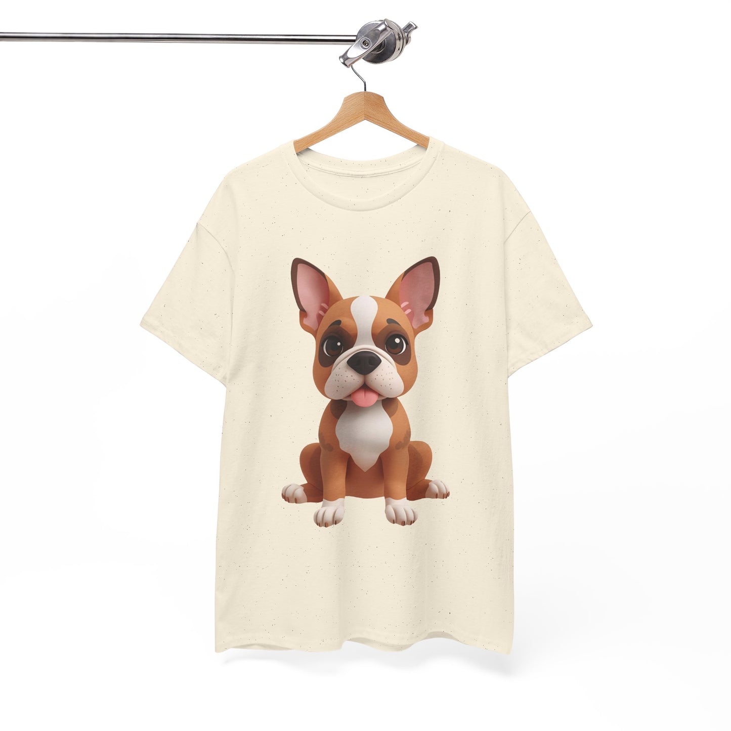Cute 3D French Bulldog T-Shirt Unisex Heavy Cotton Tee, Dog Lover Gift