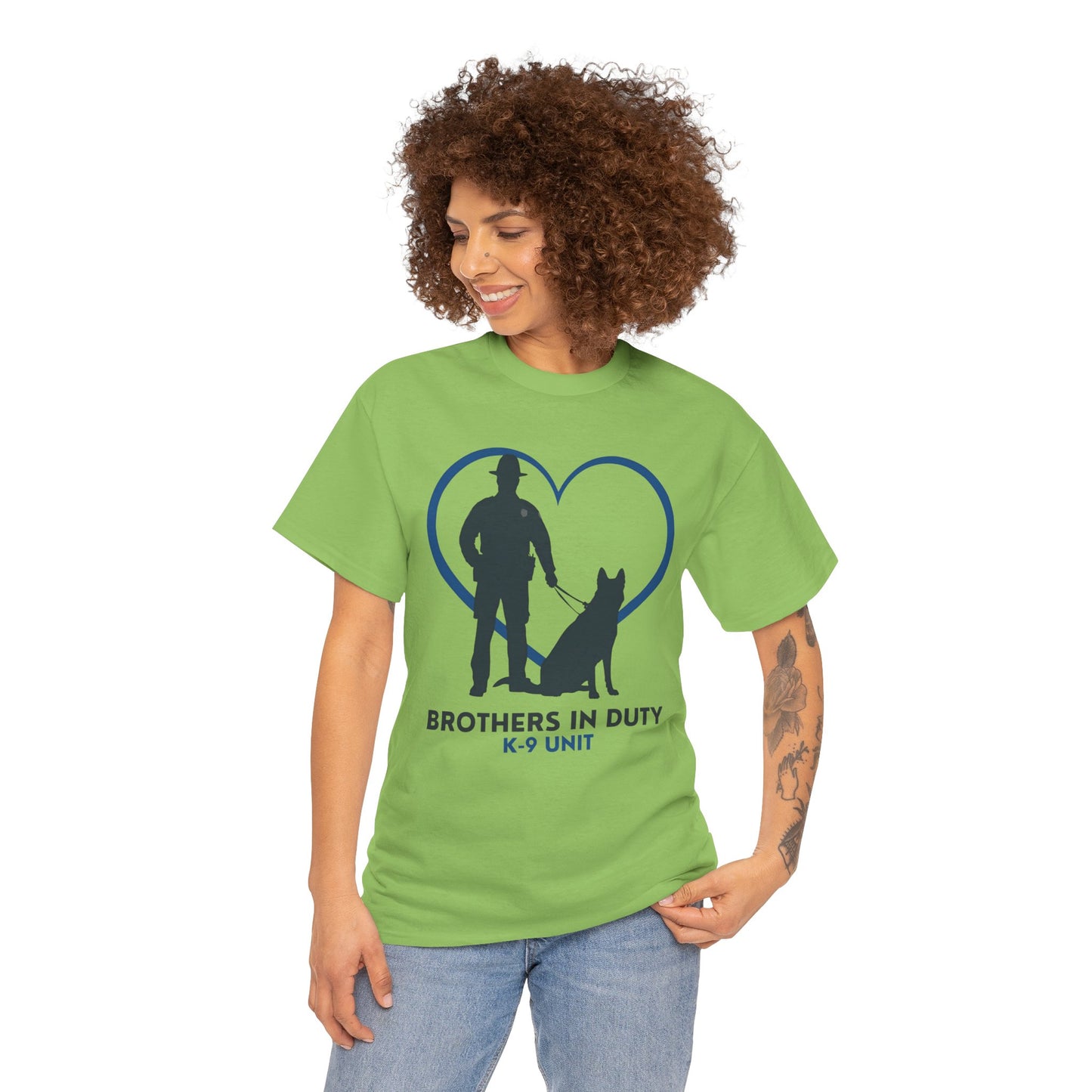 Heartfelt K-9 Unit Tee - Brothers In Duty | Police Officer Gift, Dog Lover Shirt, Law Enforcement Apparel
