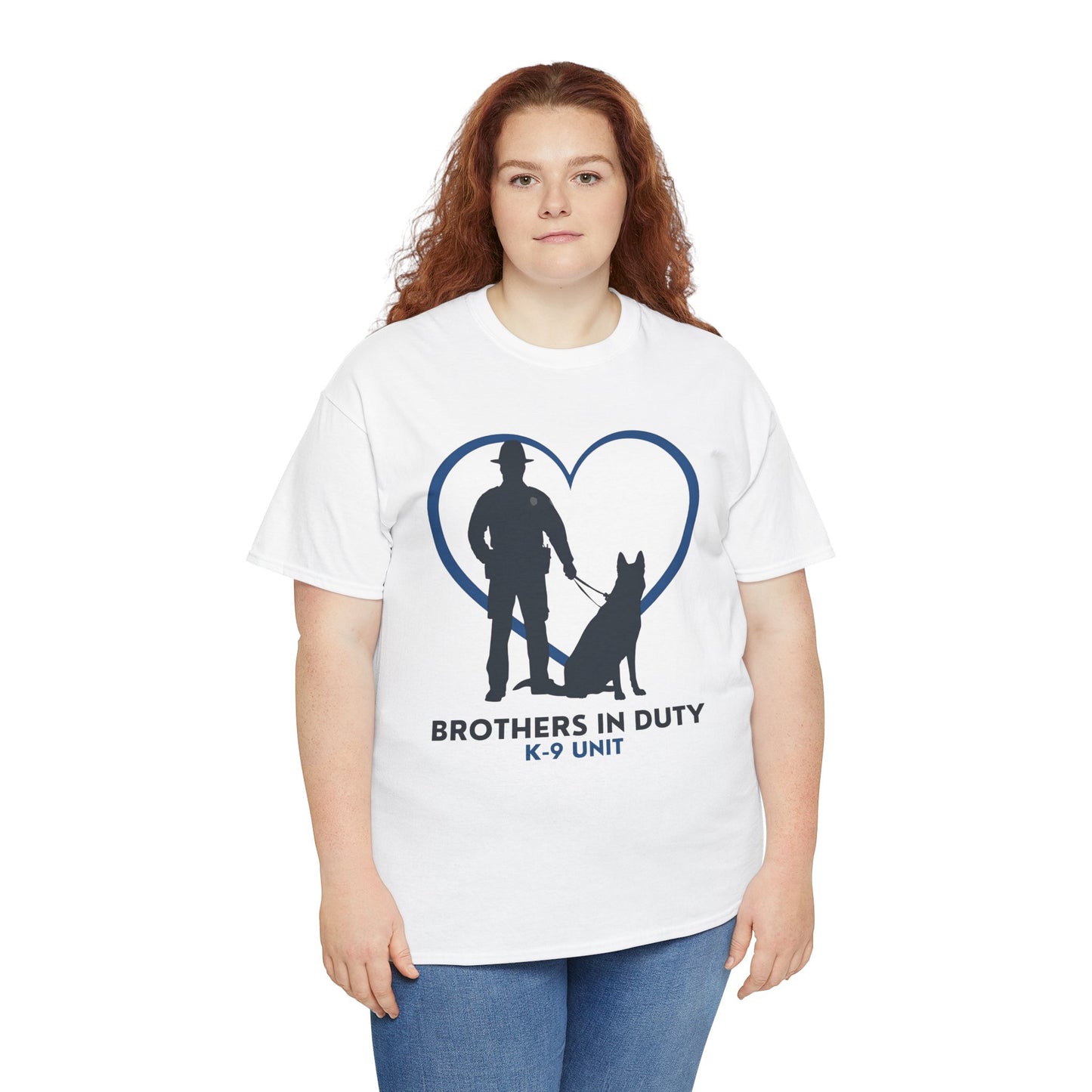 Heartfelt K-9 Unit Tee - Brothers In Duty | Police Officer Gift, Dog Lover Shirt, Law Enforcement Apparel