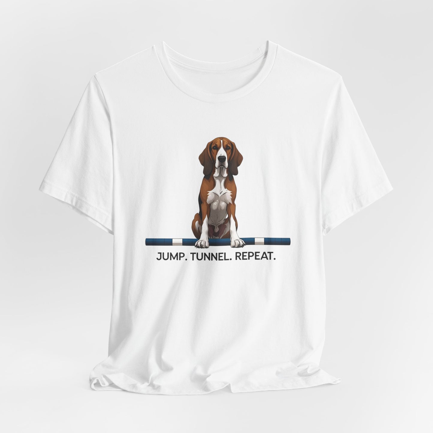 Dog Agility Tee, Fun Pet Lover Shirt, Jump Tunnel Repeat T-Shirt, Dog Enthusiast Apparel, Gift for Dog Owners