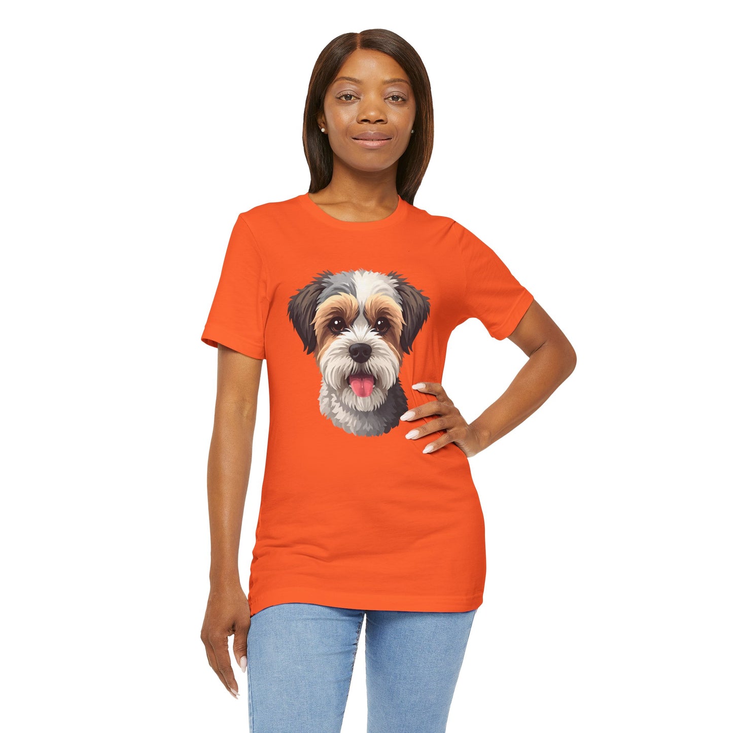 Unisex Dog Lover T-Shirt Featuring a 3D Design of Cute Fluffy Bichon Frise Mix | Gift for Dog Owners