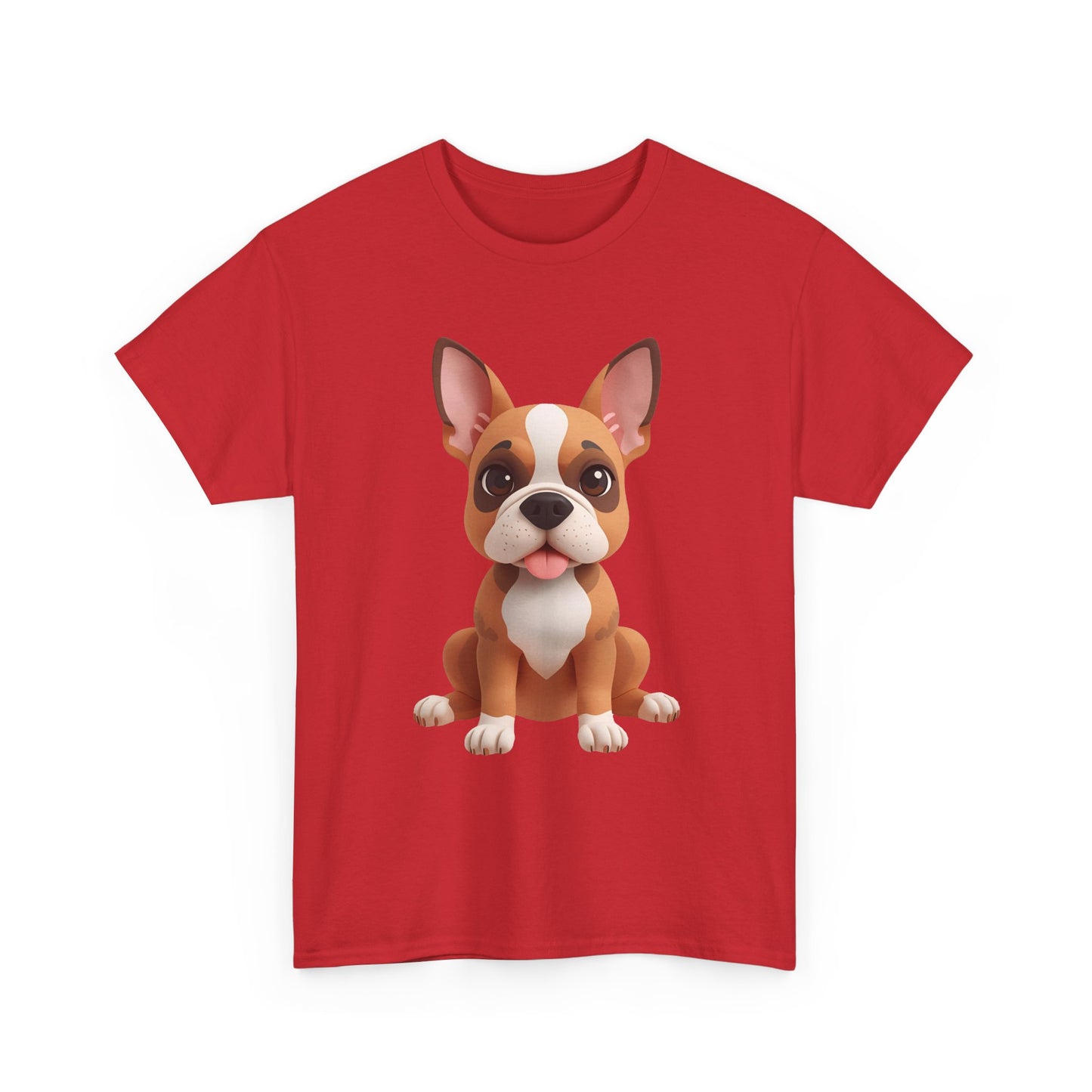 Cute 3D French Bulldog T-Shirt Unisex Heavy Cotton Tee, Dog Lover Gift