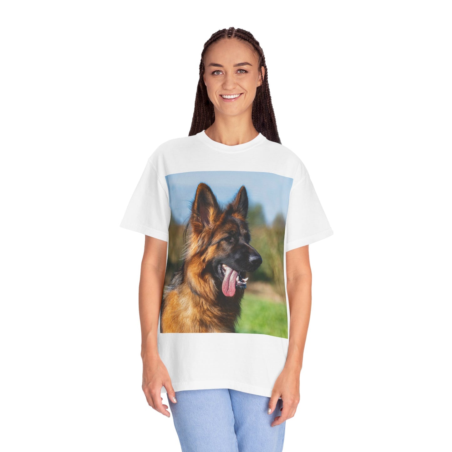 Unisex Dog Lover T-Shirt Featuring a Stunning Showline German Shepherd Puppy Leaving Tongue Out