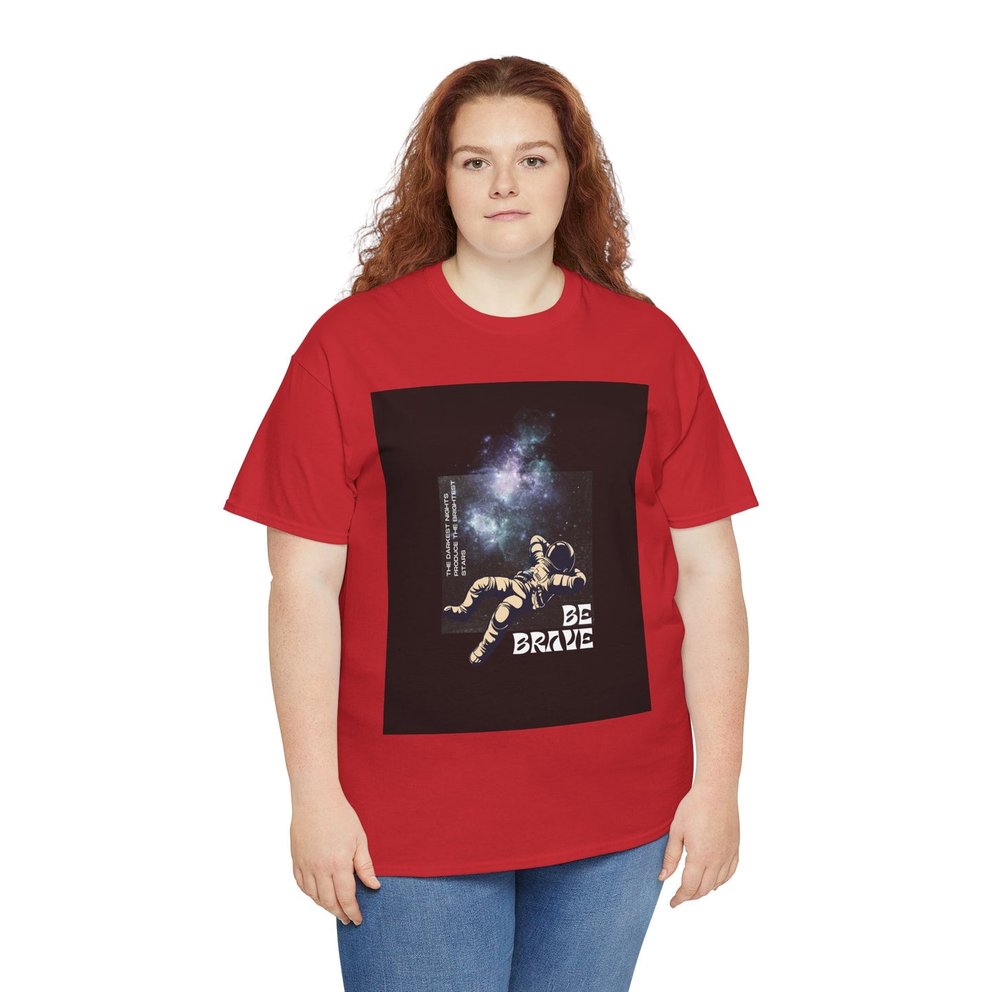 Be Brave Tee, Inspirational T-Shirt, Unisex Cotton Top, Space Graphic Shirt, Motivational Gift, Everyday Wear
