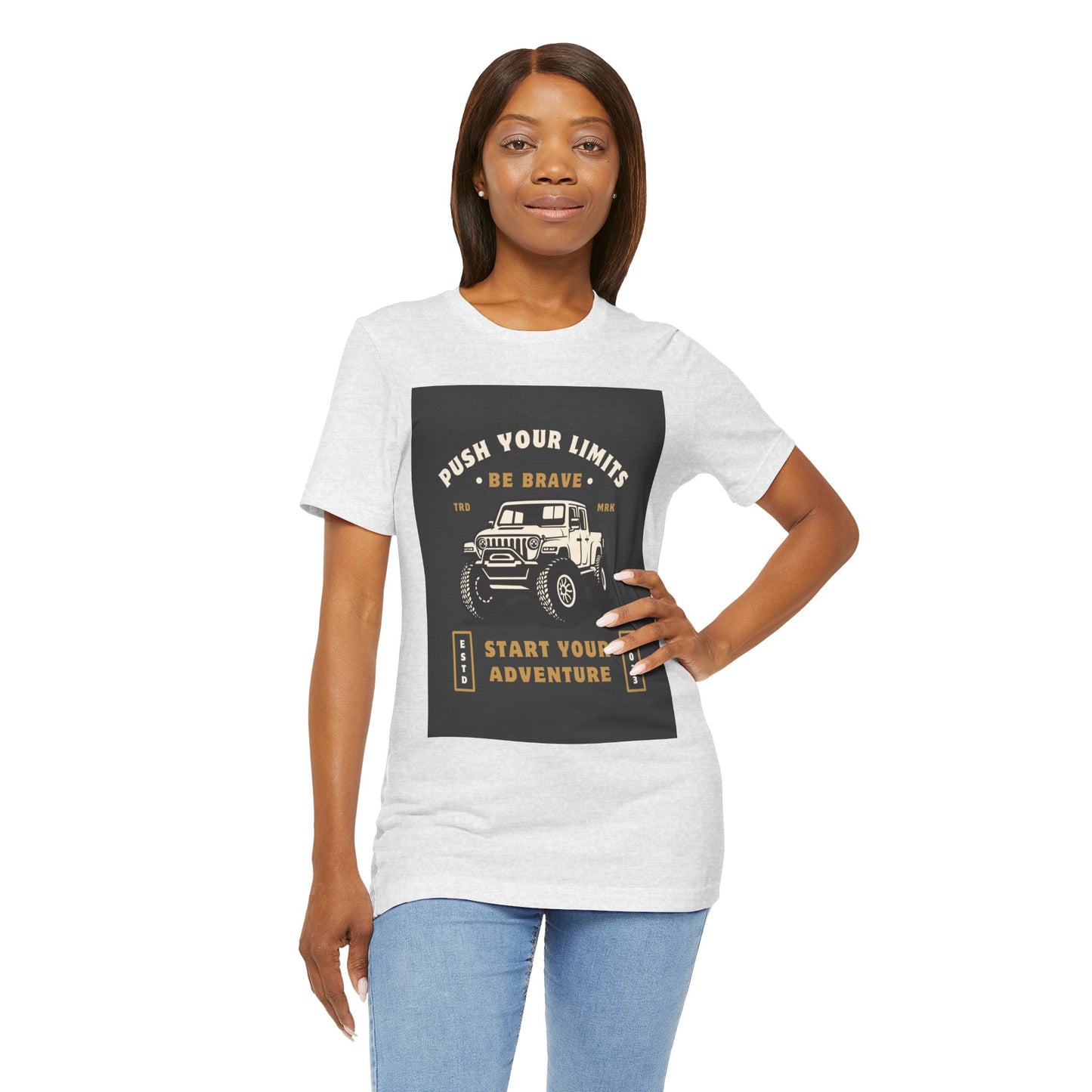 Push Your Limits Adventure-Inspiring Unisex Jersey Tee, Outdoor Shirt, Motivational T-Shirt, Gift for Adventurers, Hiking Apparel, Travel Tee