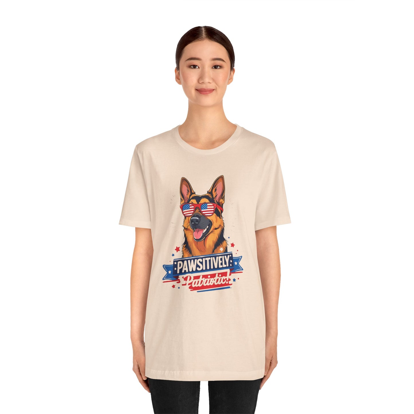 Pawsitively Patriotic German Shepherd Dog Tee, Unisex T-Shirt, Perfect for Summer Celebrations, Pet Lovers Gift, 4th of July Apparel