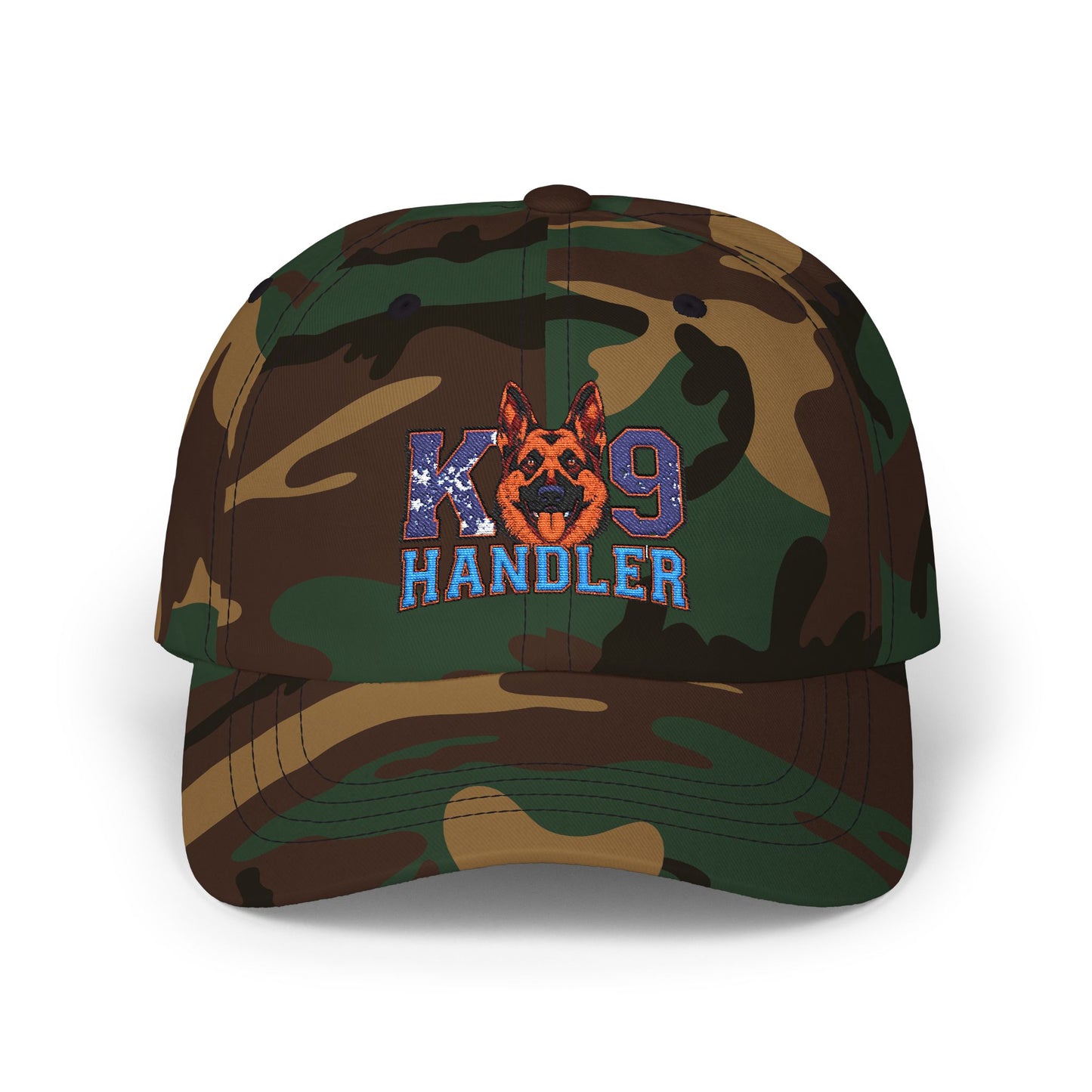 K9 Handler Classic Embroidered Dad Cap Featuring German Shepherd – Perfect Gift for Dog Lovers, Adjustable Hat for Outdoor Adventures