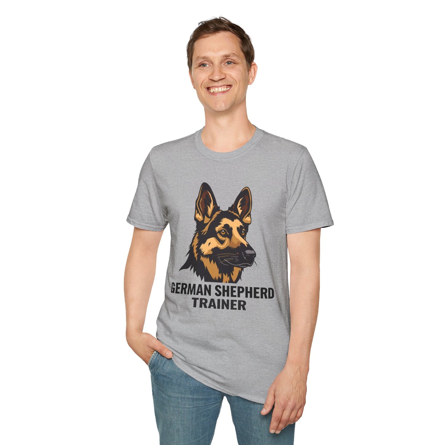 German Shepherd Trainer Unisex Softstyle T-Shirt, Dog Lover Gift, Pet Trainer Apparel