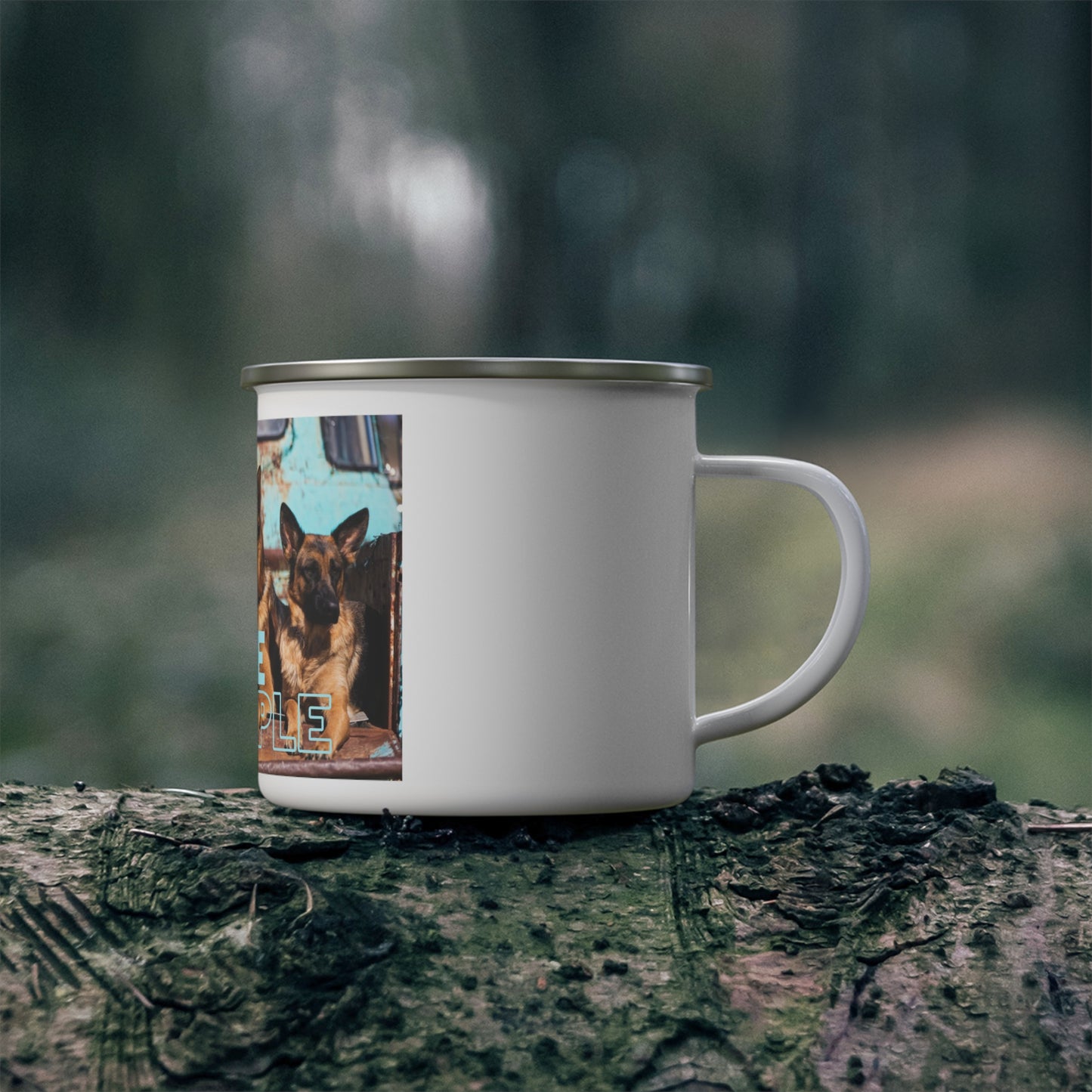 Life Is Simple Enamel Camping Mug - Perfect for German Shepherd Lovers, Outdoor Adventures & Cozy Gatherings