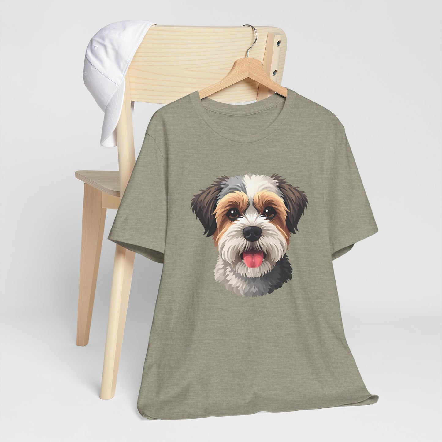 Unisex Dog Lover T-Shirt Featuring a 3D Design of Cute Fluffy Bichon Frise Mix | Gift for Dog Owners