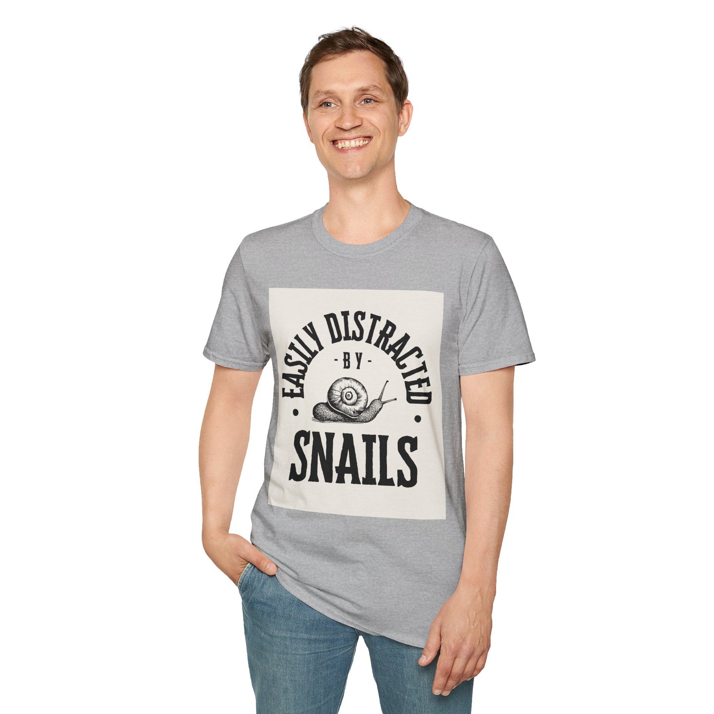 Easily Distracted by Snails Vintage T-Shirt, Funny Snail Tee, Gift for Nature Lovers, Humorous Graphic Shirt, Cute Casual Wear