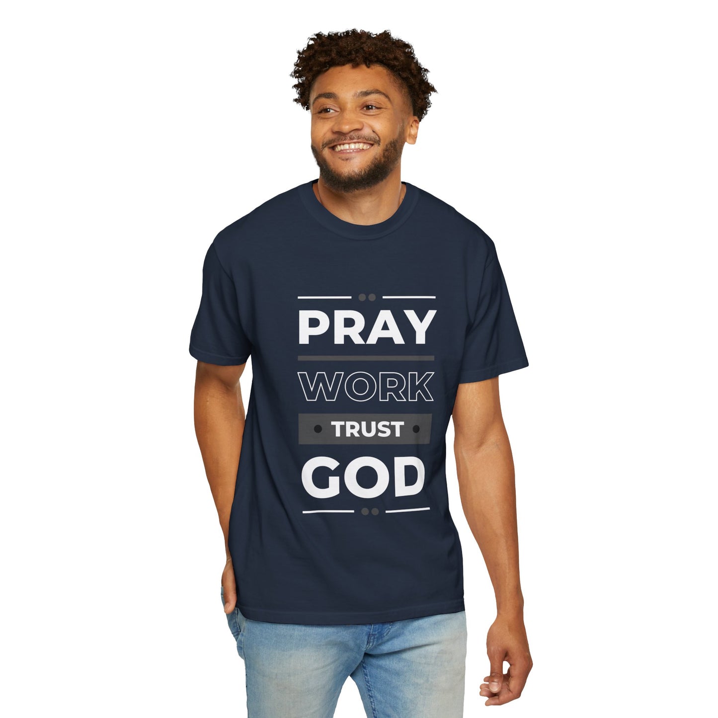 Faith-Inspired Garment-Dyed T-shirt, Inspirational Tee, God Trust Shirt, Religious Apparel, Motivational Gift, Unisex Fashion