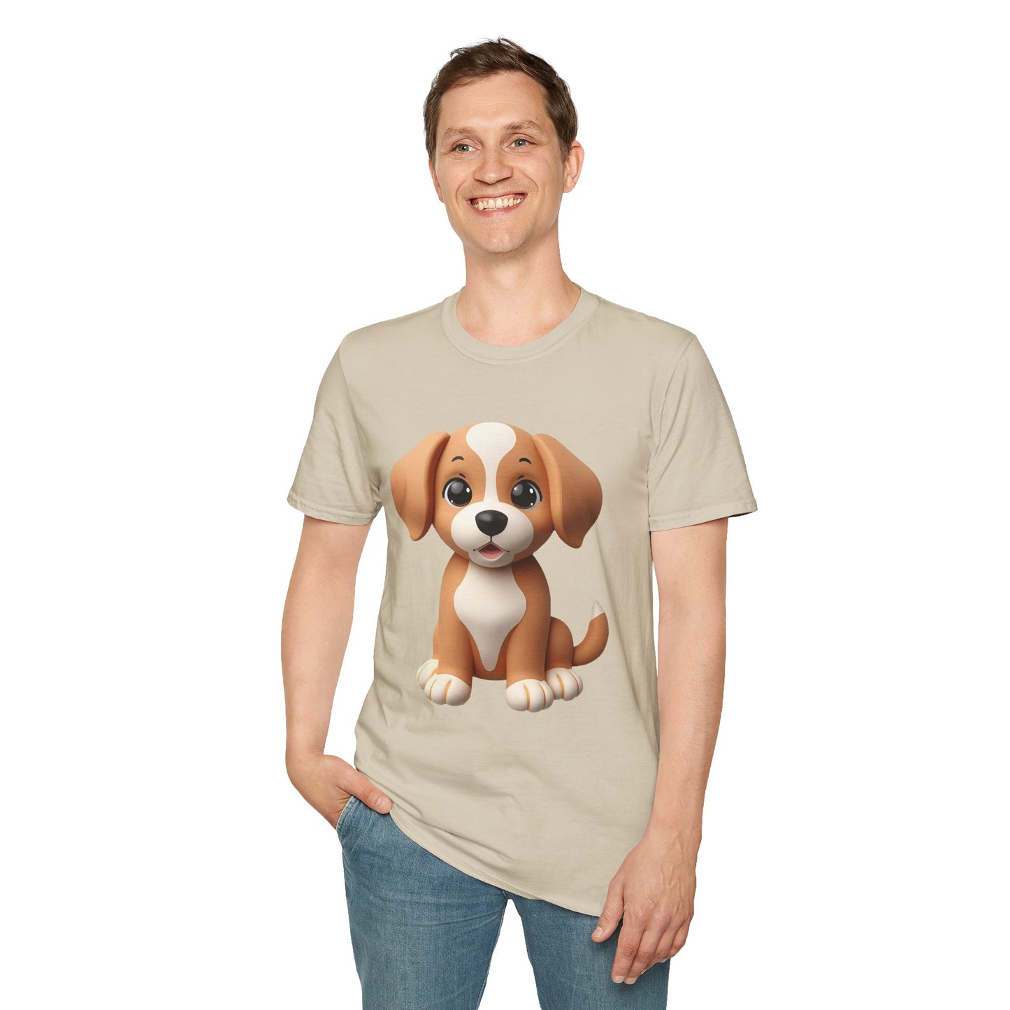 Adorable Puppy 3D Graphic T-Shirt for Dog Lovers, Cute Pet Shirt