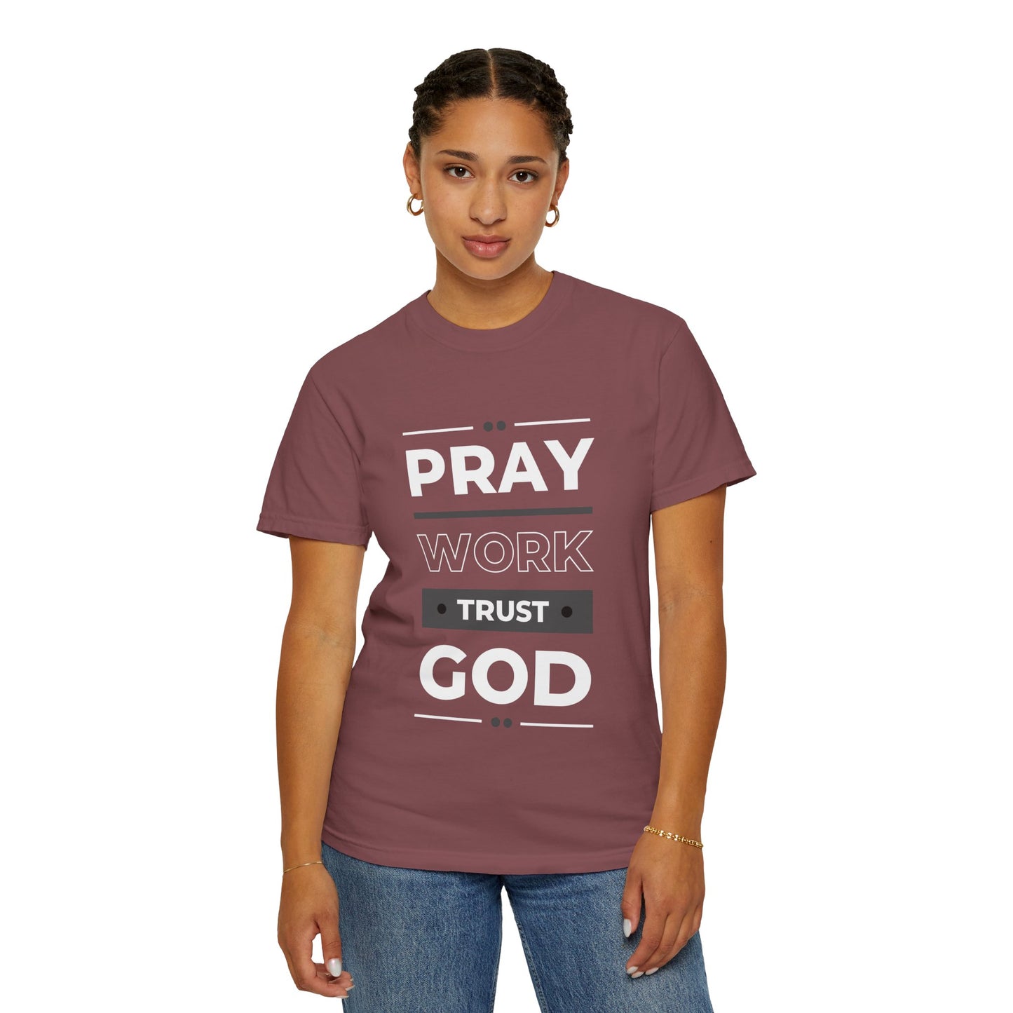 Faith-Inspired Garment-Dyed T-shirt, Inspirational Tee, God Trust Shirt, Religious Apparel, Motivational Gift, Unisex Fashion