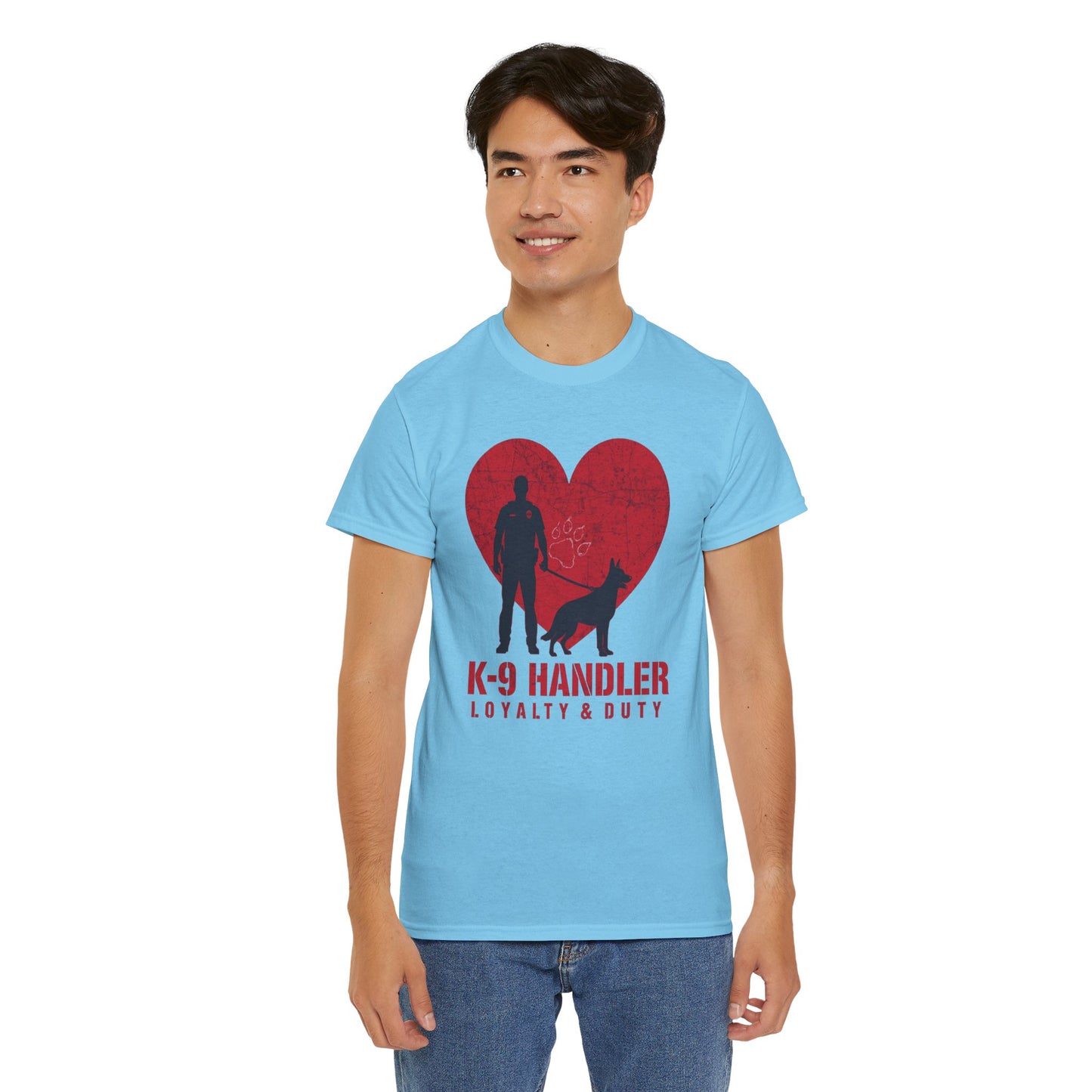 K-9 Handler Heavy Cotton Tee - Loyalty & Duty Shirt, Dog Lover Gift