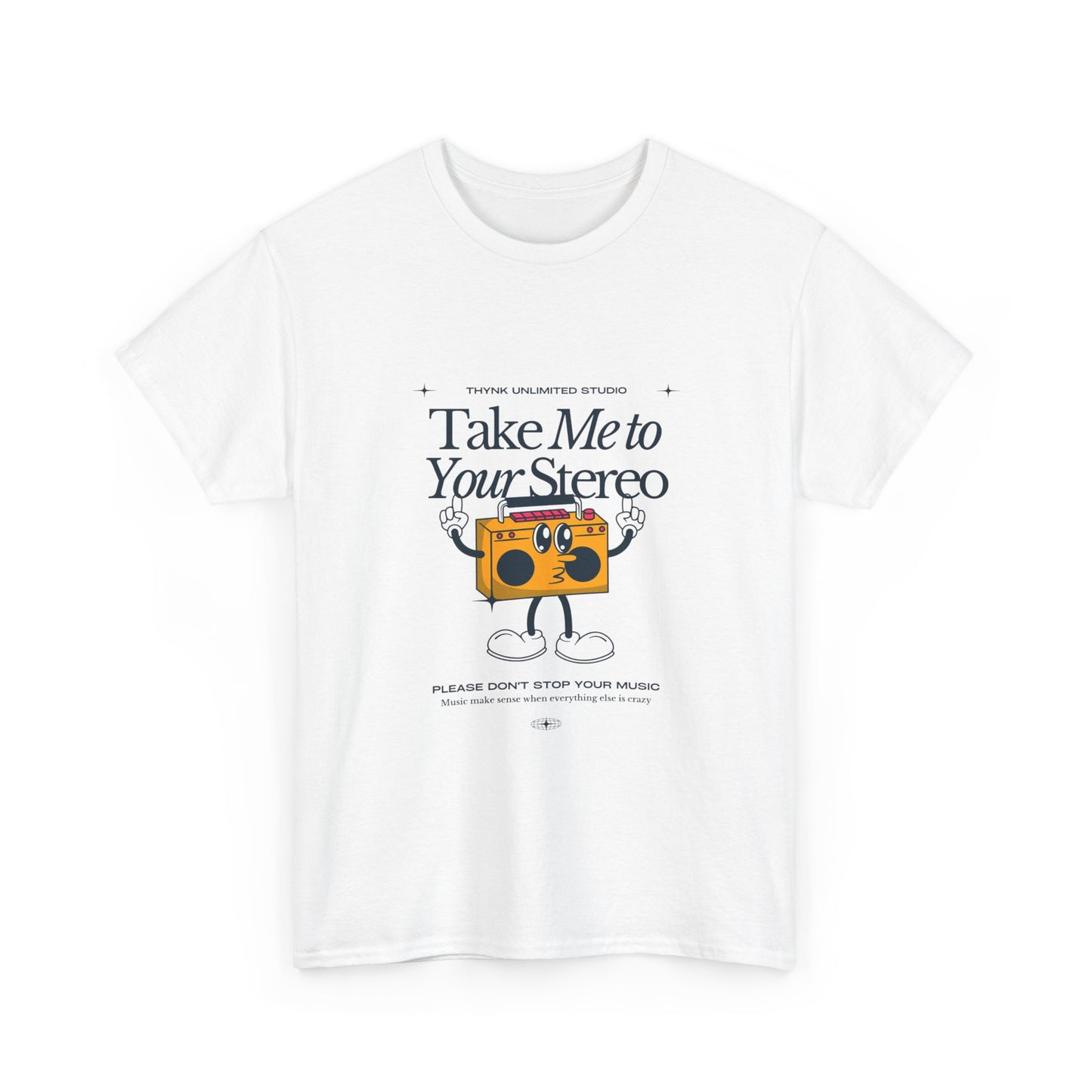 Retro Music Lover Tee - Take Me To Your Stereo, Vintage Style Shirt, Graphic T-Shirt, Unisex Cotton Top, Perfect Gift for Musicians, Summer Outfit