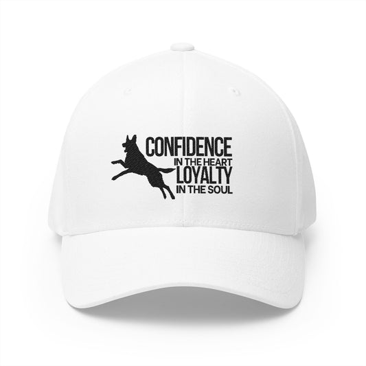 German Shepherd Closed-Back Structured Embroidered Structured Cap  - Courage in the Heart, Loyalty in the Soul