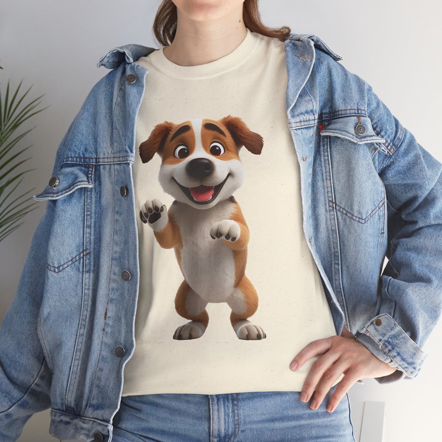 Cute Dog 3D Graphic Tee, Unisex Heavy Cotton T-Shirt, Dog Lover Gift, Fun Casual Wear