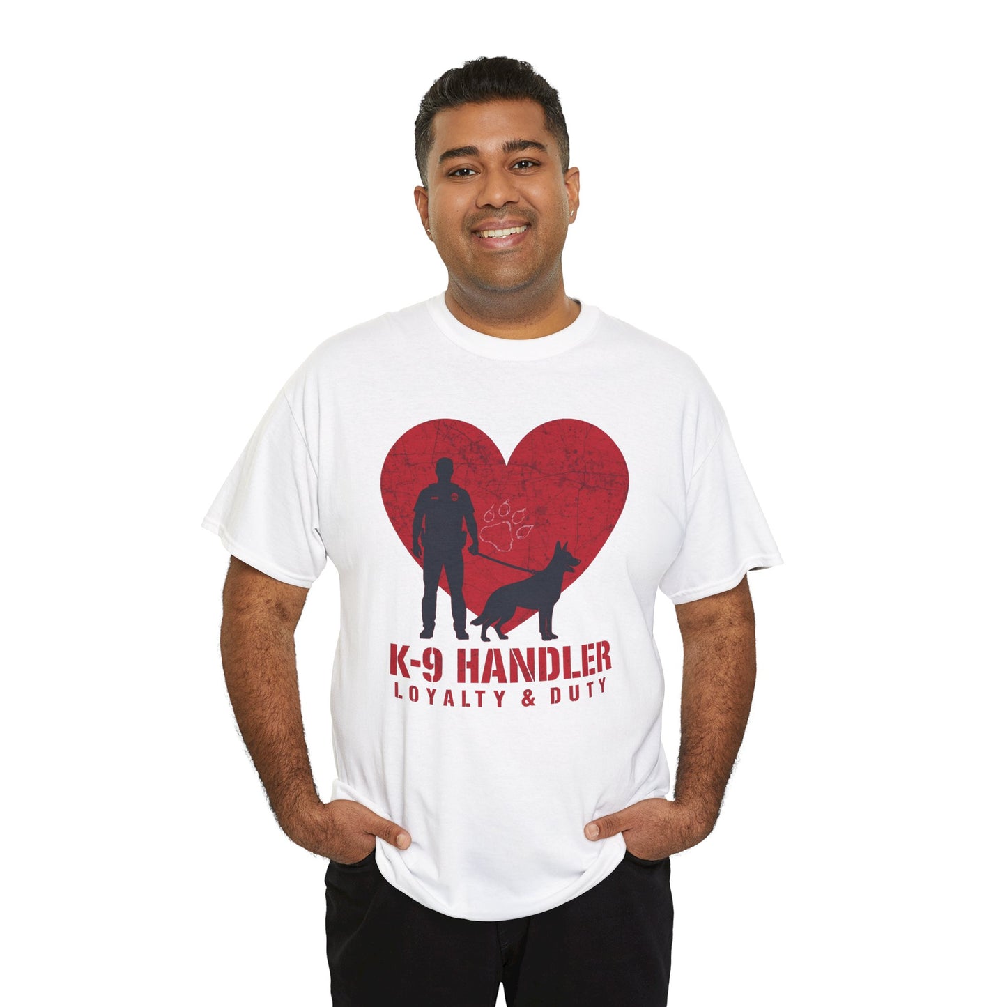 K-9 Handler Heavy Cotton Tee - Loyalty & Duty Shirt, Dog Lover Gift