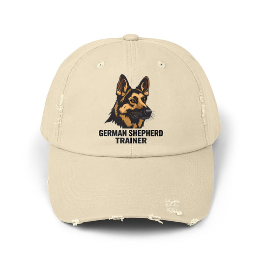 German Shepherd Trainer Cap | Distressed Hat for Dog Lovers | Perfect Gift for Pet Trainers