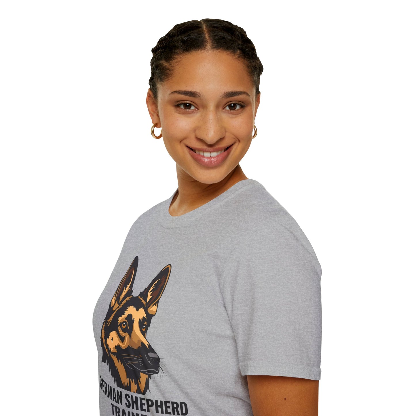 German Shepherd Trainer Unisex Softstyle T-Shirt, Dog Lover Gift, Pet Trainer Apparel