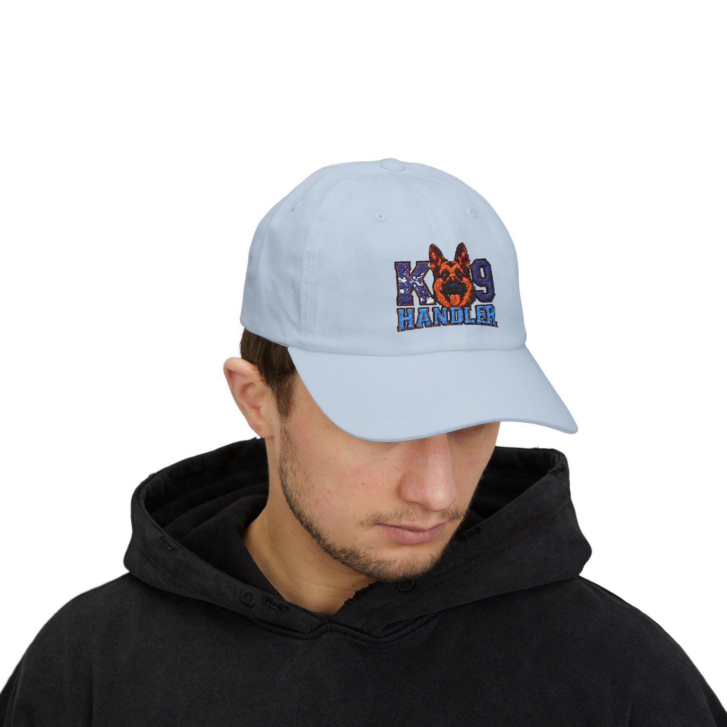 K9 Handler Classic Embroidered Dad Cap Featuring German Shepherd – Perfect Gift for Dog Lovers, Adjustable Hat for Outdoor Adventures