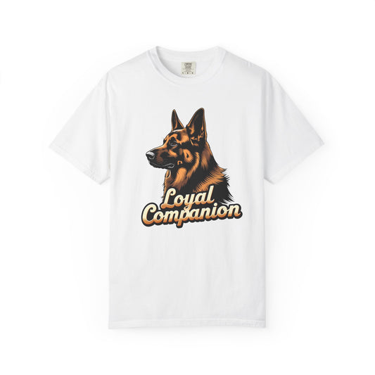 Loyal Companion German Shepherd Lover T-Shirt | Garment-Dyed Unisex Tee for Dog Enthusiasts, Dog Lovers, Gift for Dog Owners, Casual Wear