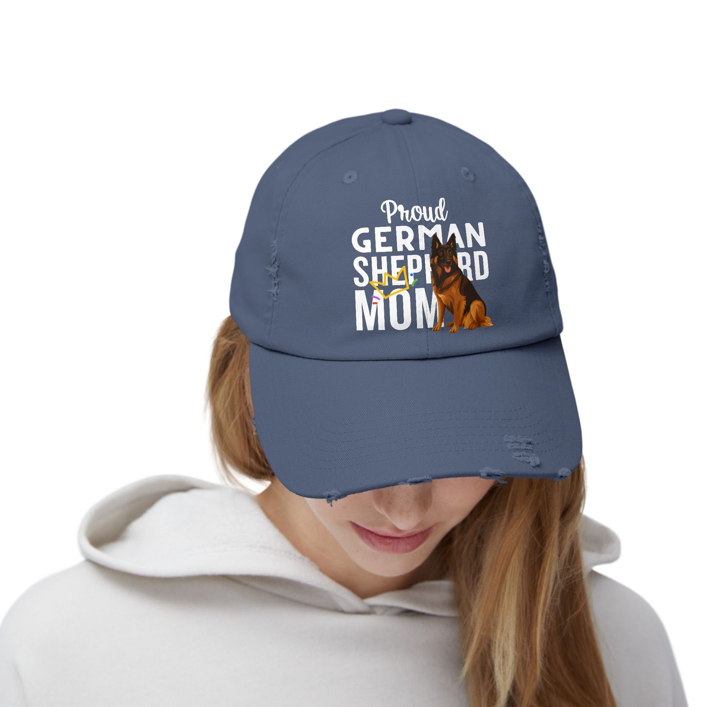 Proud German Shepherd Mom Distressed Cap - Unisex Pet Lover Hat