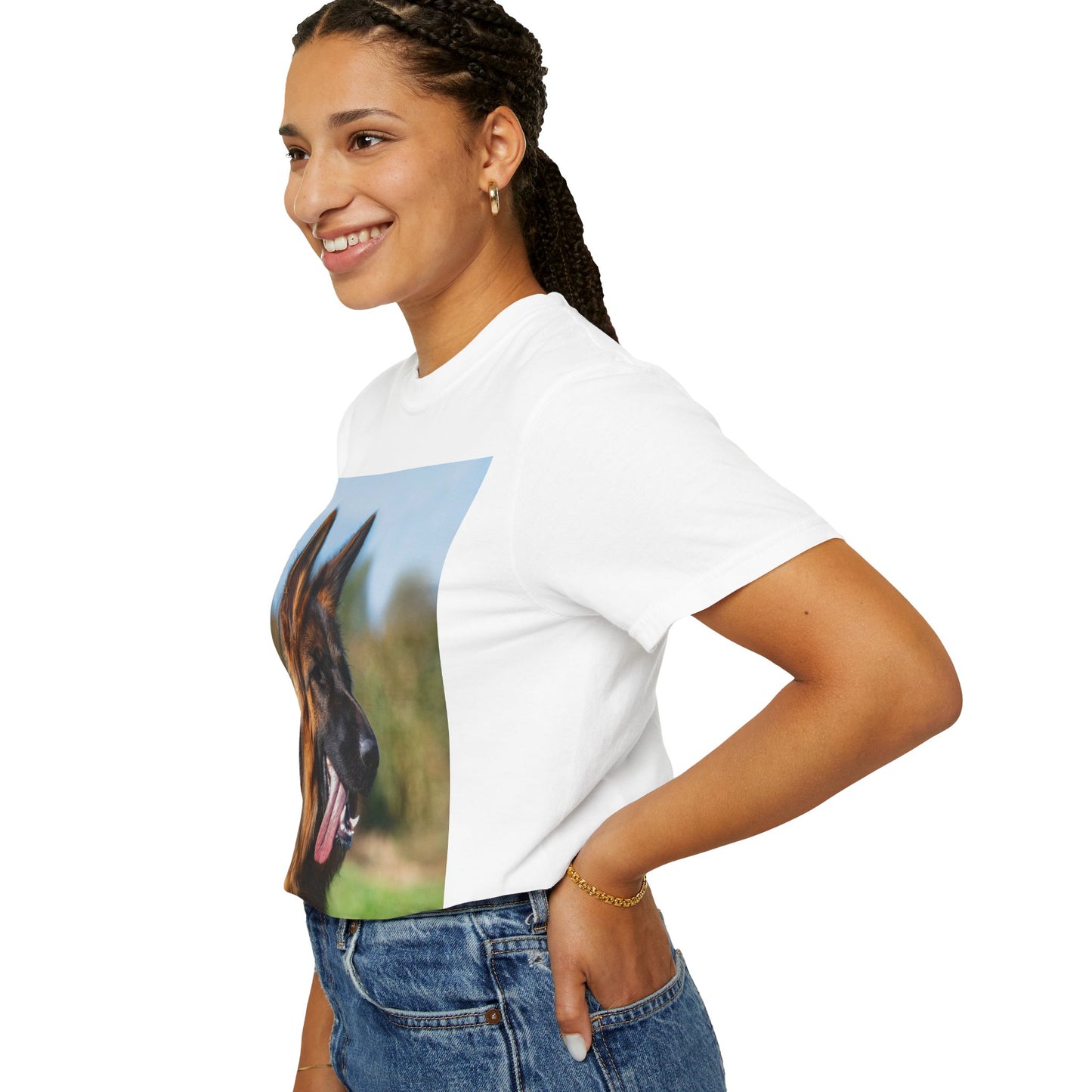Unisex Dog Lover T-Shirt Featuring a Stunning Showline German Shepherd Puppy Leaving Tongue Out