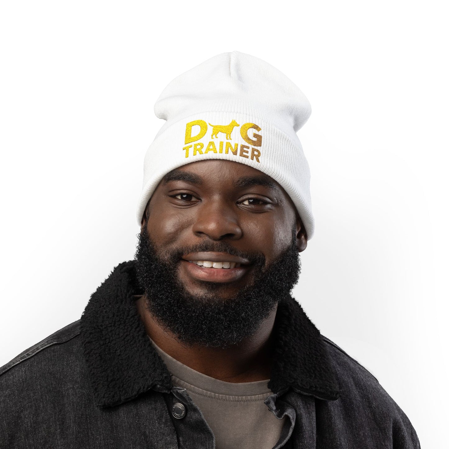 Dog Trainer Embroidered Knit Beanie, Cozy Winter Accessory, Pet Lover Gift, Dog Owner Beanie