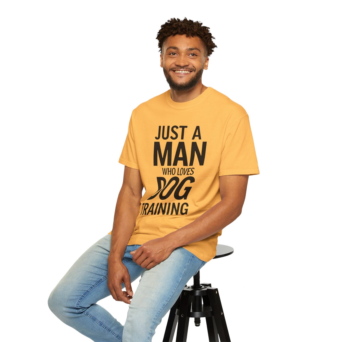 Dog Training Enthusiast T-Shirt - Just a Man Who Loves Dog Training, Pet Lover Gift, Casual Comfort Wear, Dog Owner Apparel, Gift for Dog Lovers
