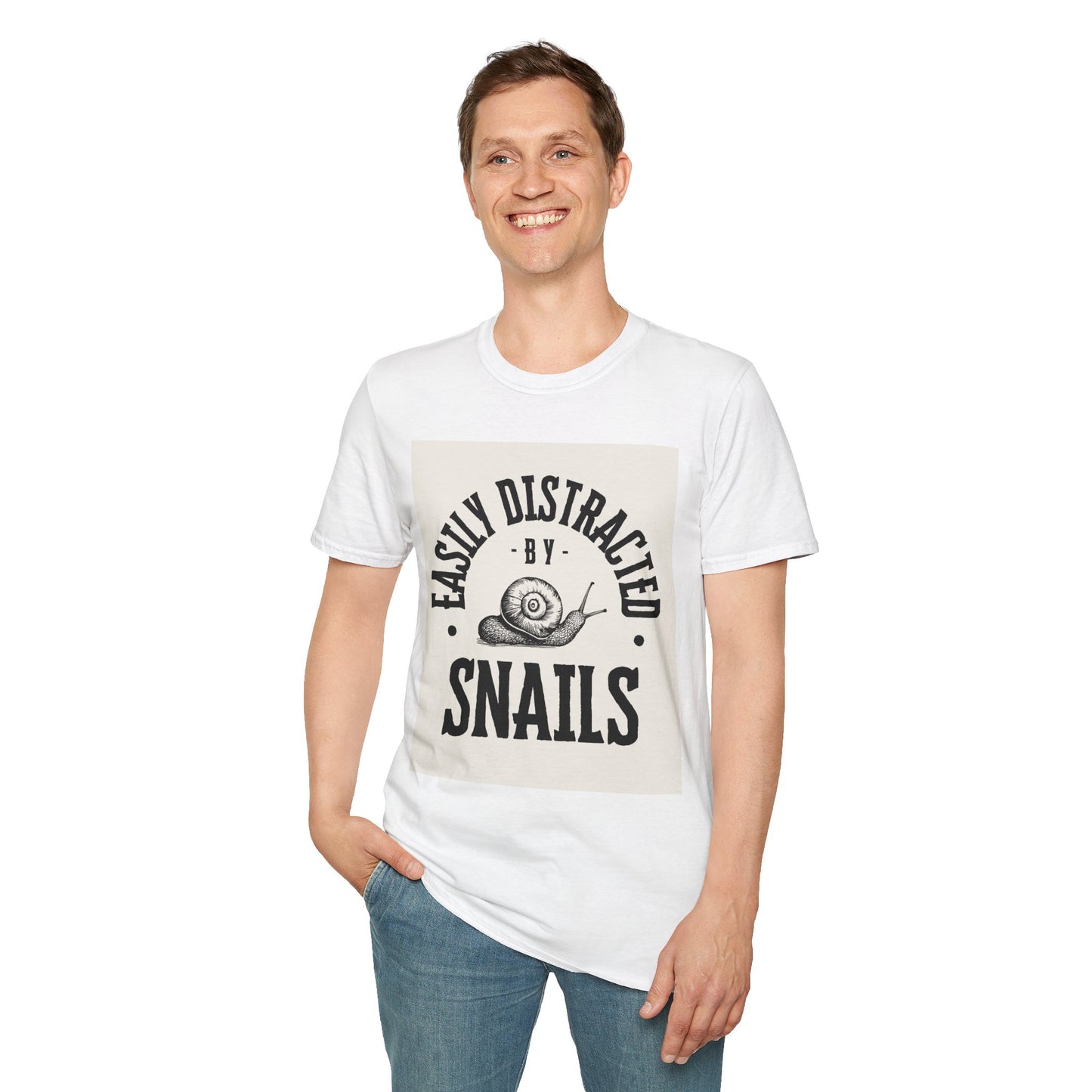 Easily Distracted by Snails Vintage T-Shirt, Funny Snail Tee, Gift for Nature Lovers, Humorous Graphic Shirt, Cute Casual Wear