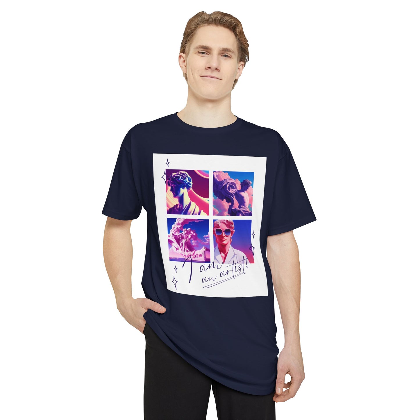 Urban Graphic Tee with Artistic Collage Design, Streetwear Fashion, Unisex Apparel, Casual Wear, Gift for Art Lovers