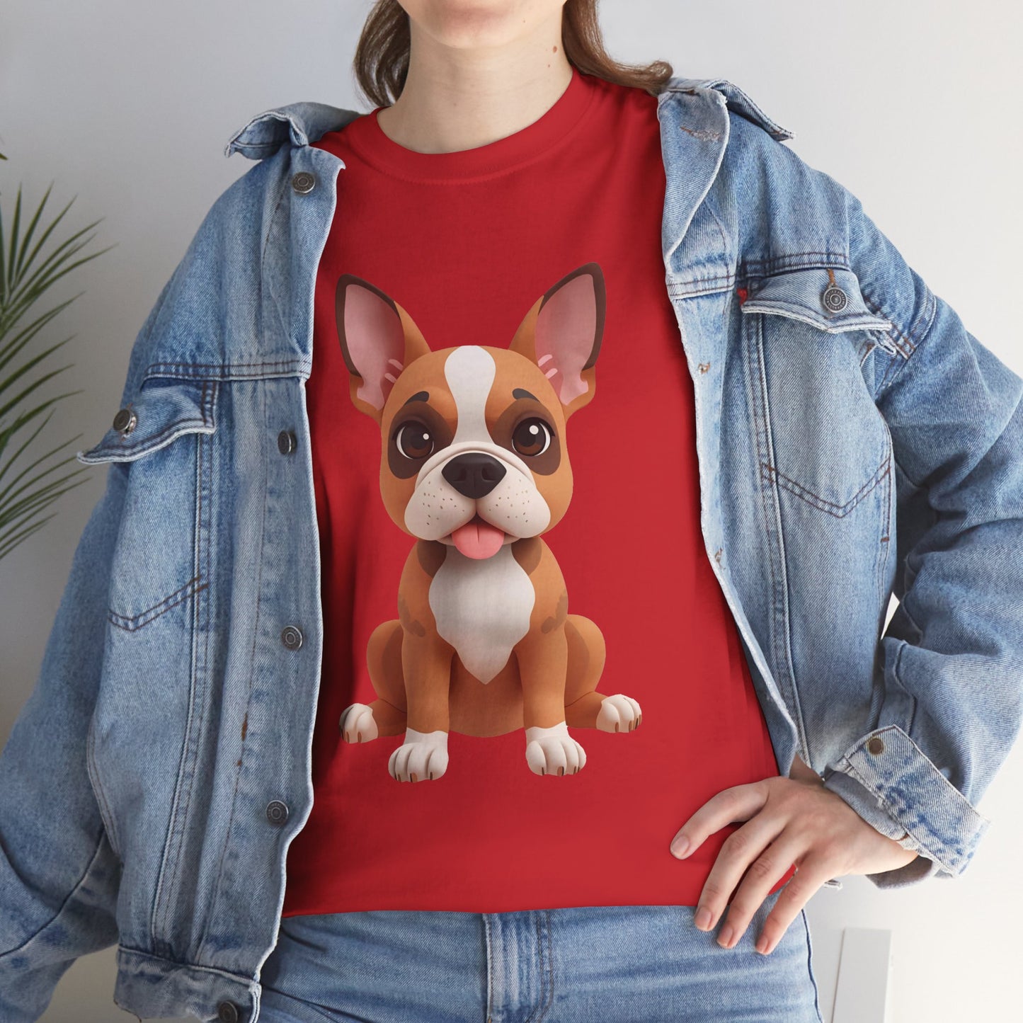 Cute 3D French Bulldog T-Shirt Unisex Heavy Cotton Tee, Dog Lover Gift