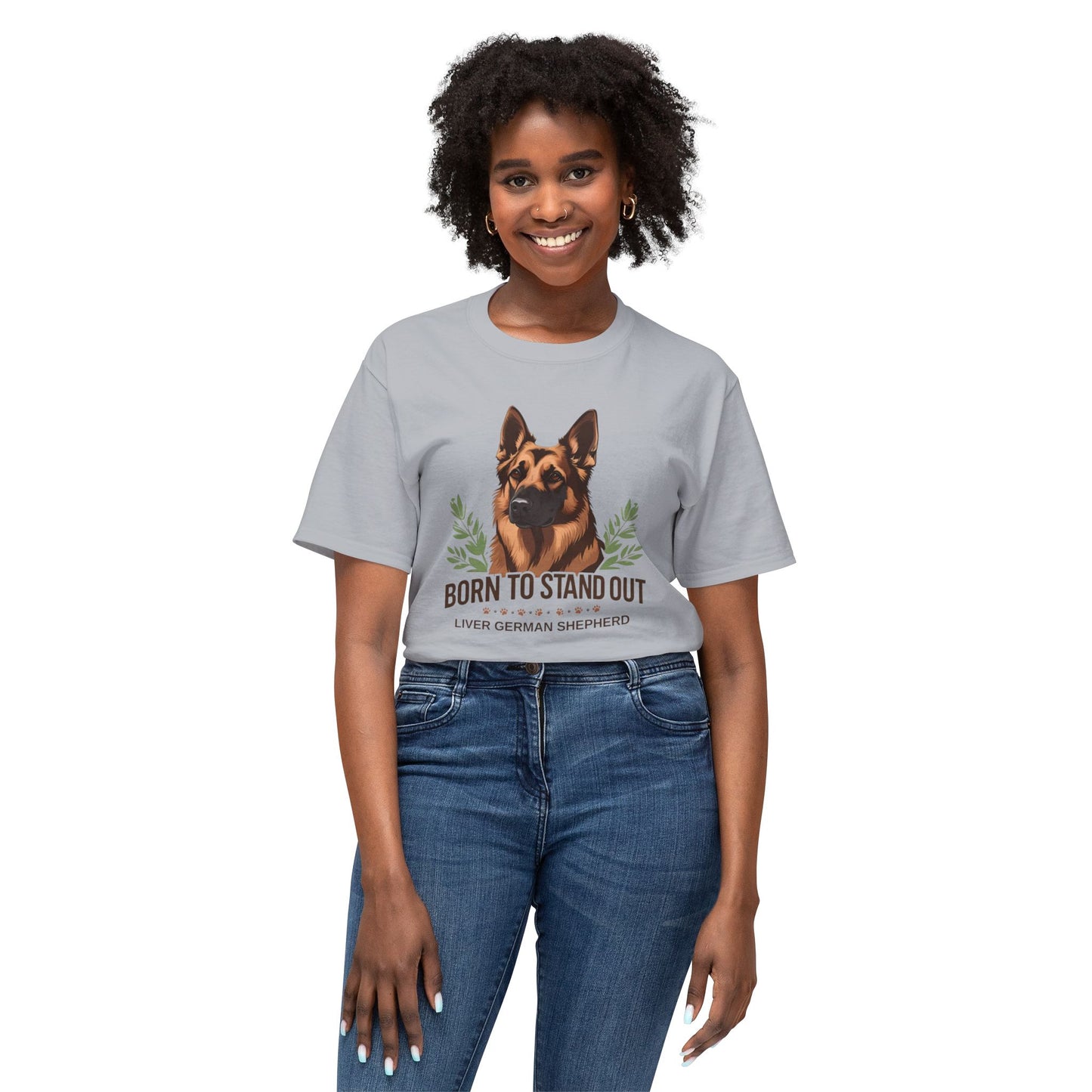 Born to Stand Out Unisex Dog Lover T-Shirt, Liver German Shepherd Shirt, Pet Owner Gift, Animal Lover Apparel, Birthday Gift Idea, Summer Style