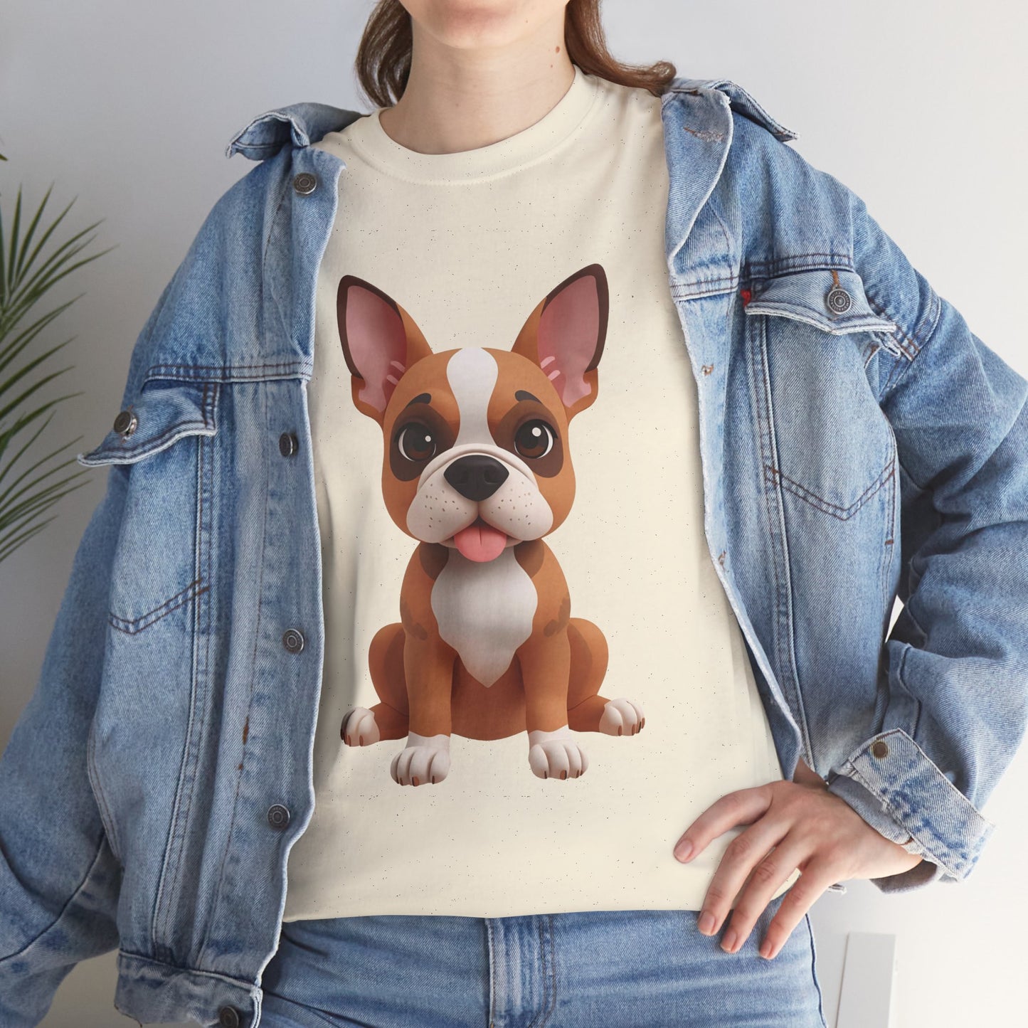 Cute 3D French Bulldog T-Shirt Unisex Heavy Cotton Tee, Dog Lover Gift