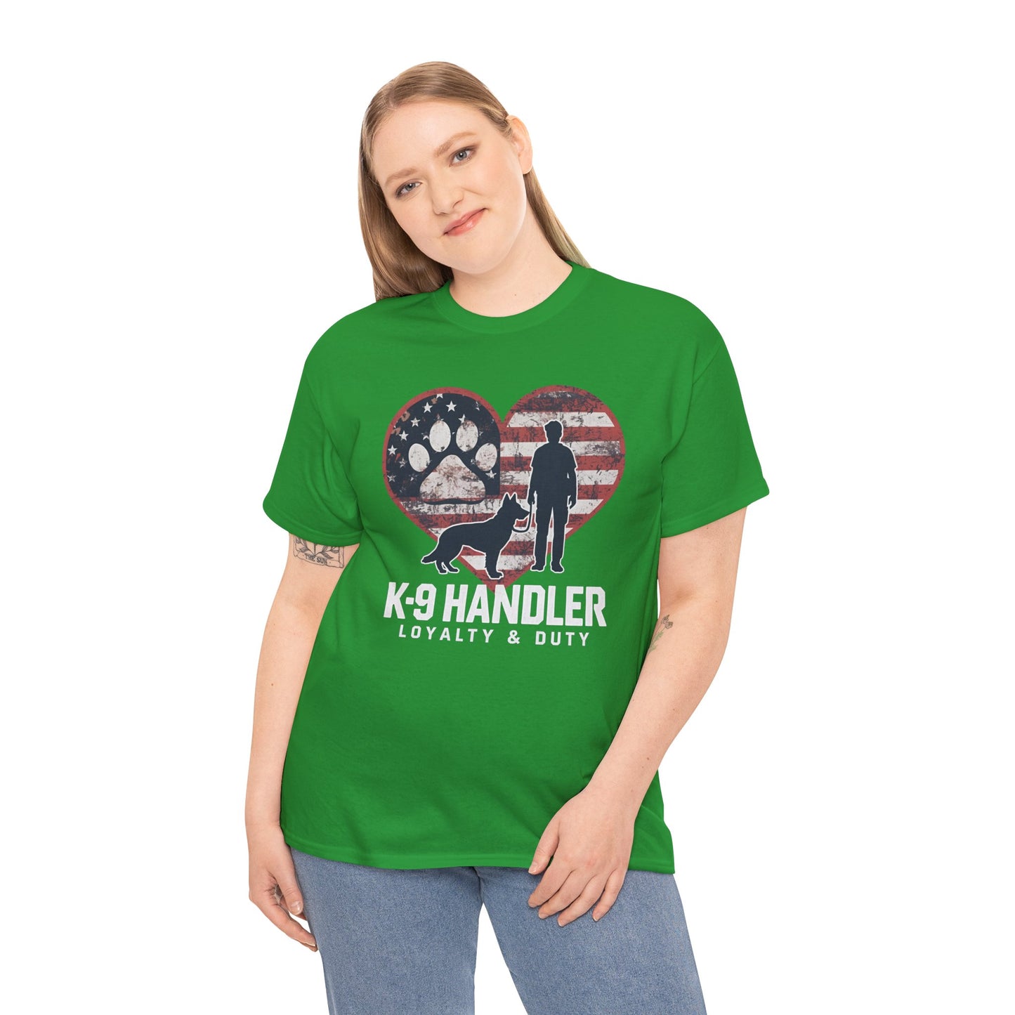 K-9 Handler Heart Tee | Loyalty & Duty T-Shirt | Dog Lover Gift, Police Support Shirt