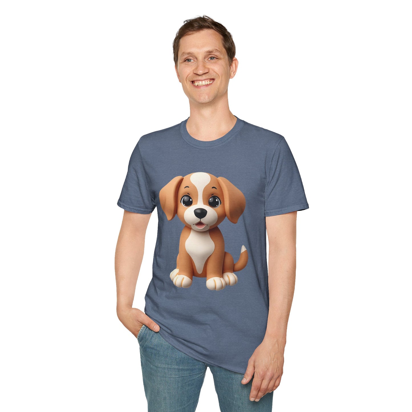 Adorable Puppy 3D Graphic T-Shirt for Dog Lovers, Cute Pet Shirt
