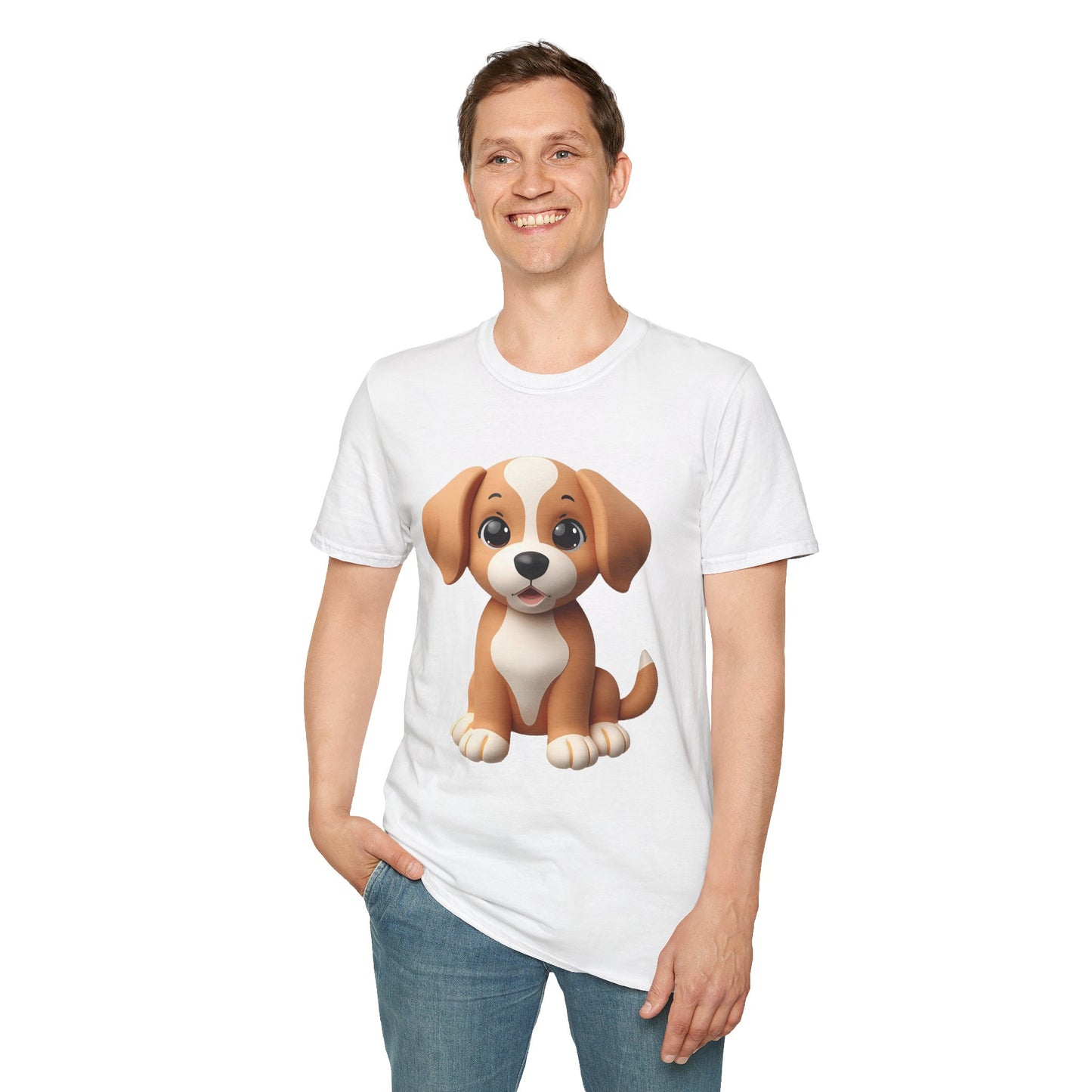 Adorable Puppy 3D Graphic T-Shirt for Dog Lovers, Cute Pet Shirt