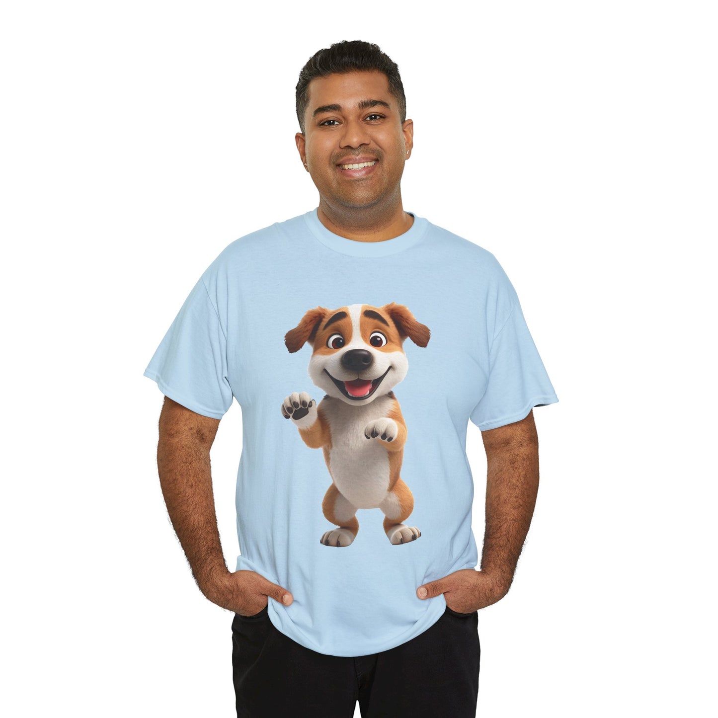Cute Dog 3D Graphic Tee, Unisex Heavy Cotton T-Shirt, Dog Lover Gift, Fun Casual Wear