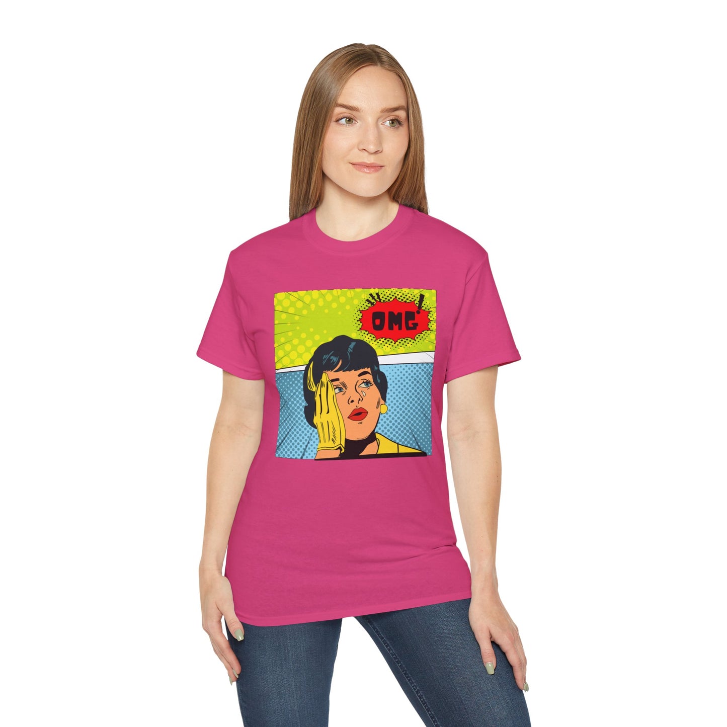 OMG Graphic Unisex Tee | Retro Pop Art T-Shirt, Gift for Trendsetters, Casual Wear, Comic Style, Fun Statement Top